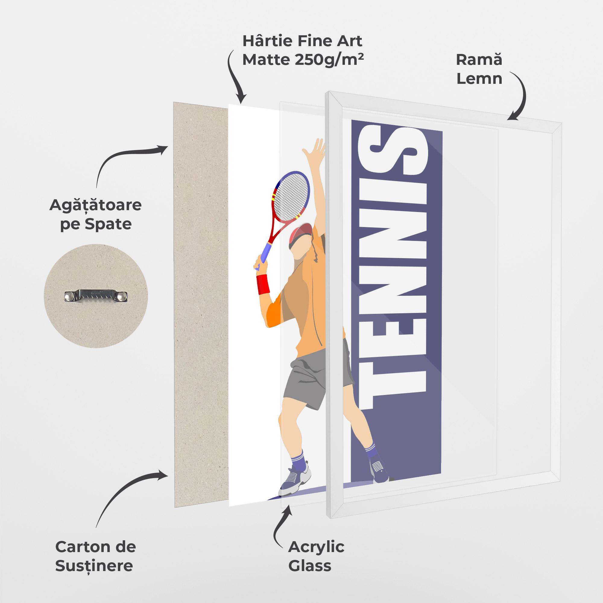 Poster Înrămat Orange Tennis Player mockup 1