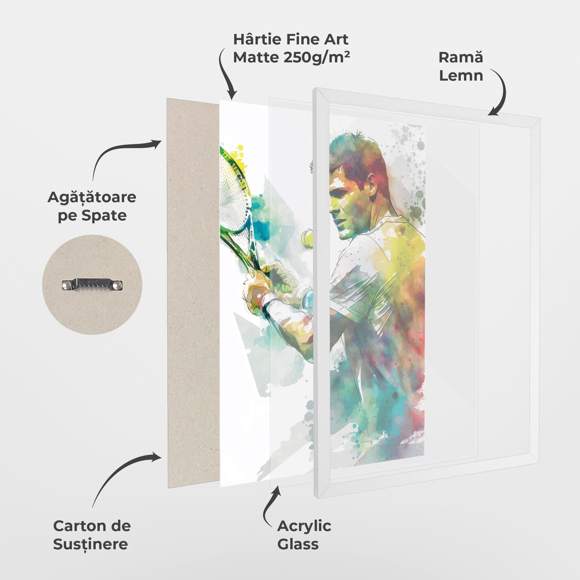 Poster Înrămat Tenis Watercolor mockup 1