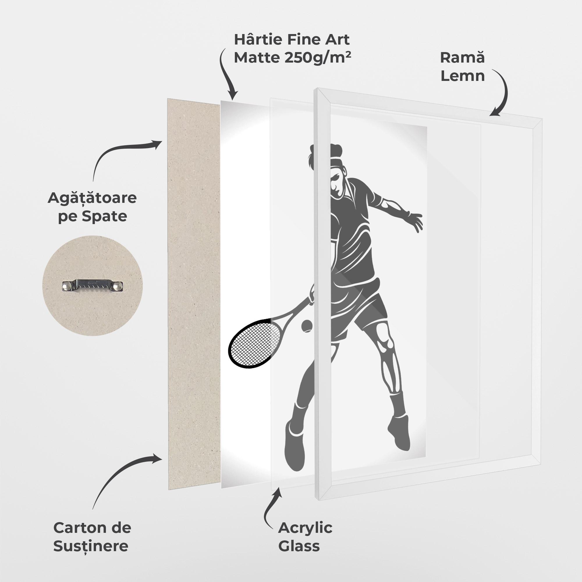 Poster Înrămat Tennis Player Line mockup 1