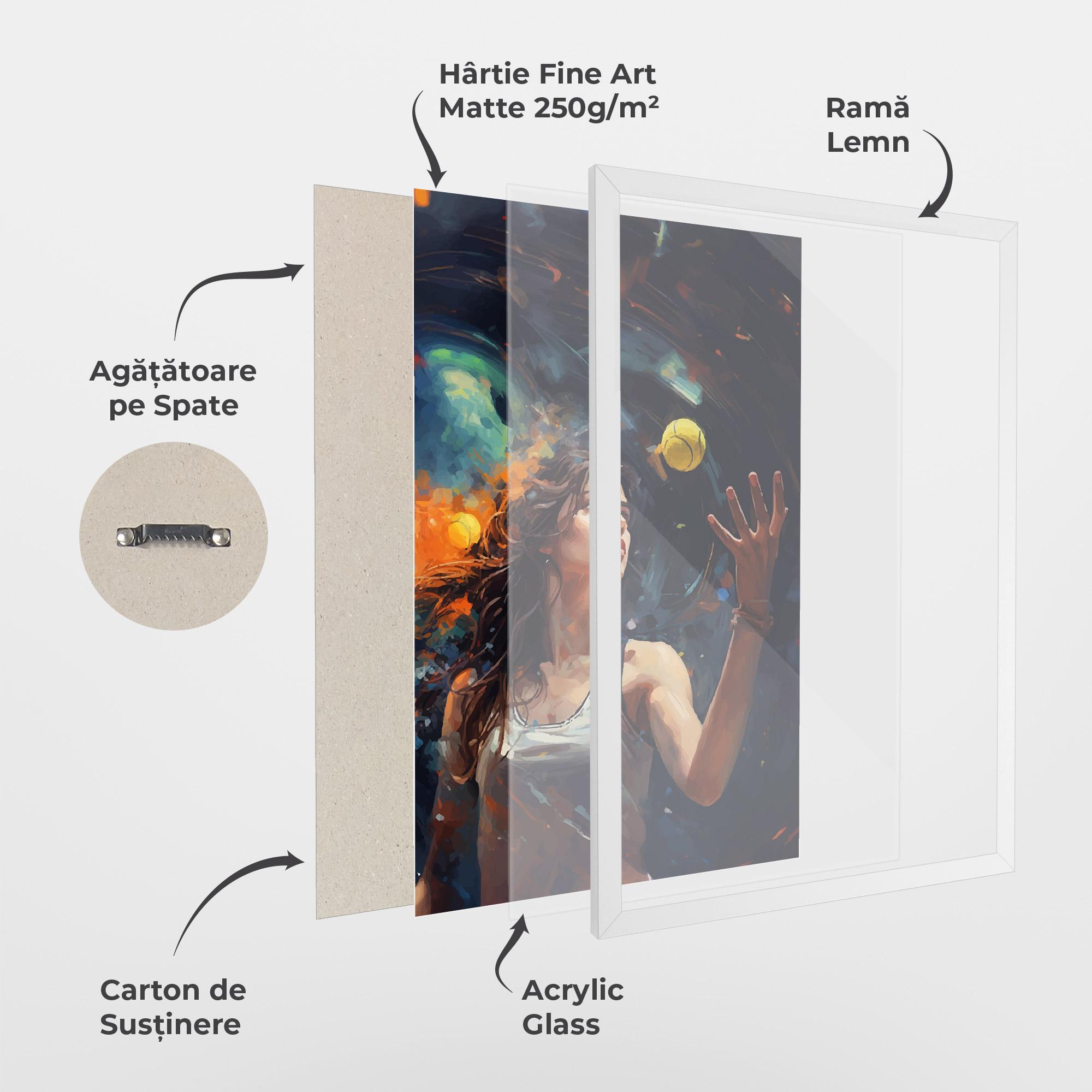 Poster Înrămat Tennis Pretty Girl mockup 1