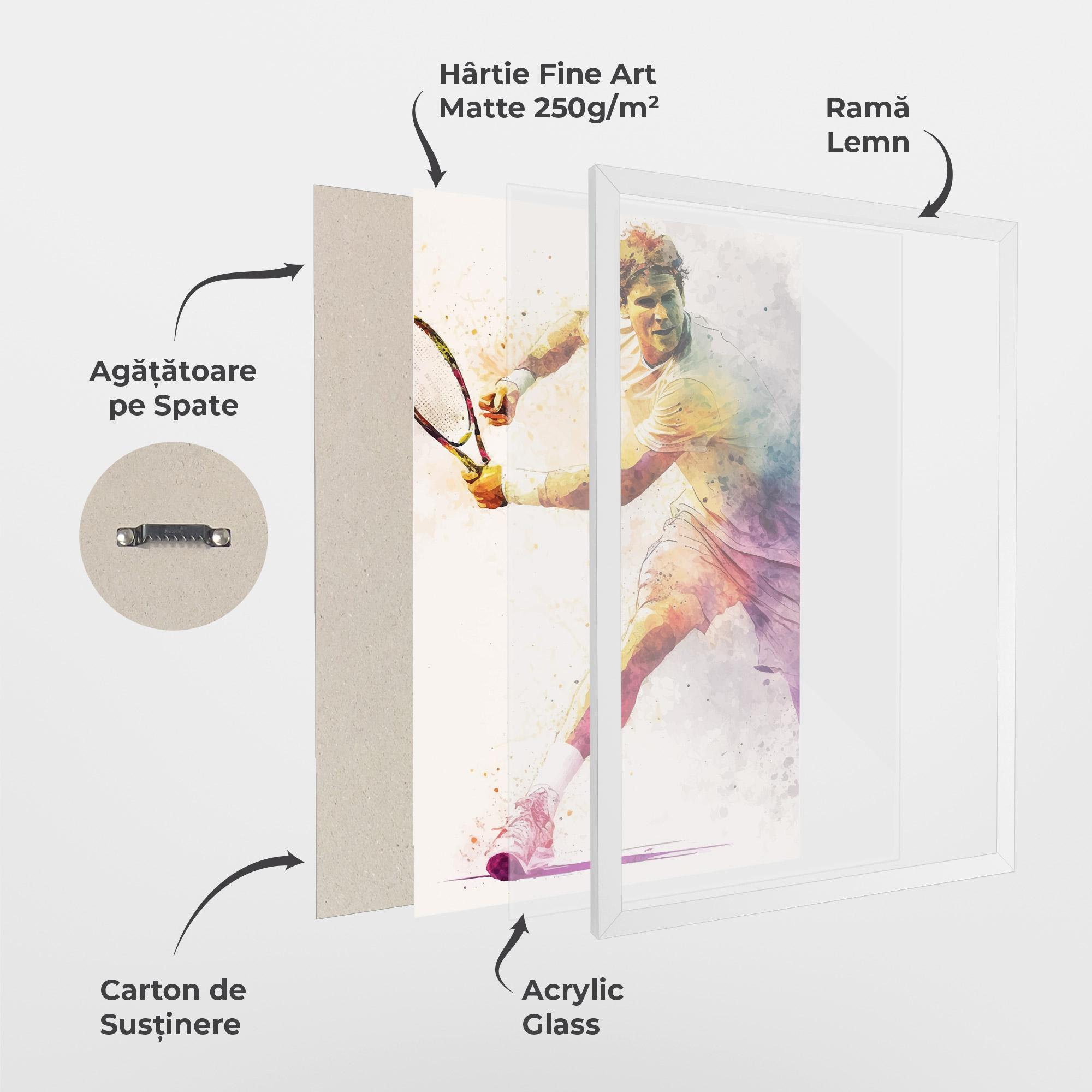 Poster Înrămat Watercolor Tennis mockup 1