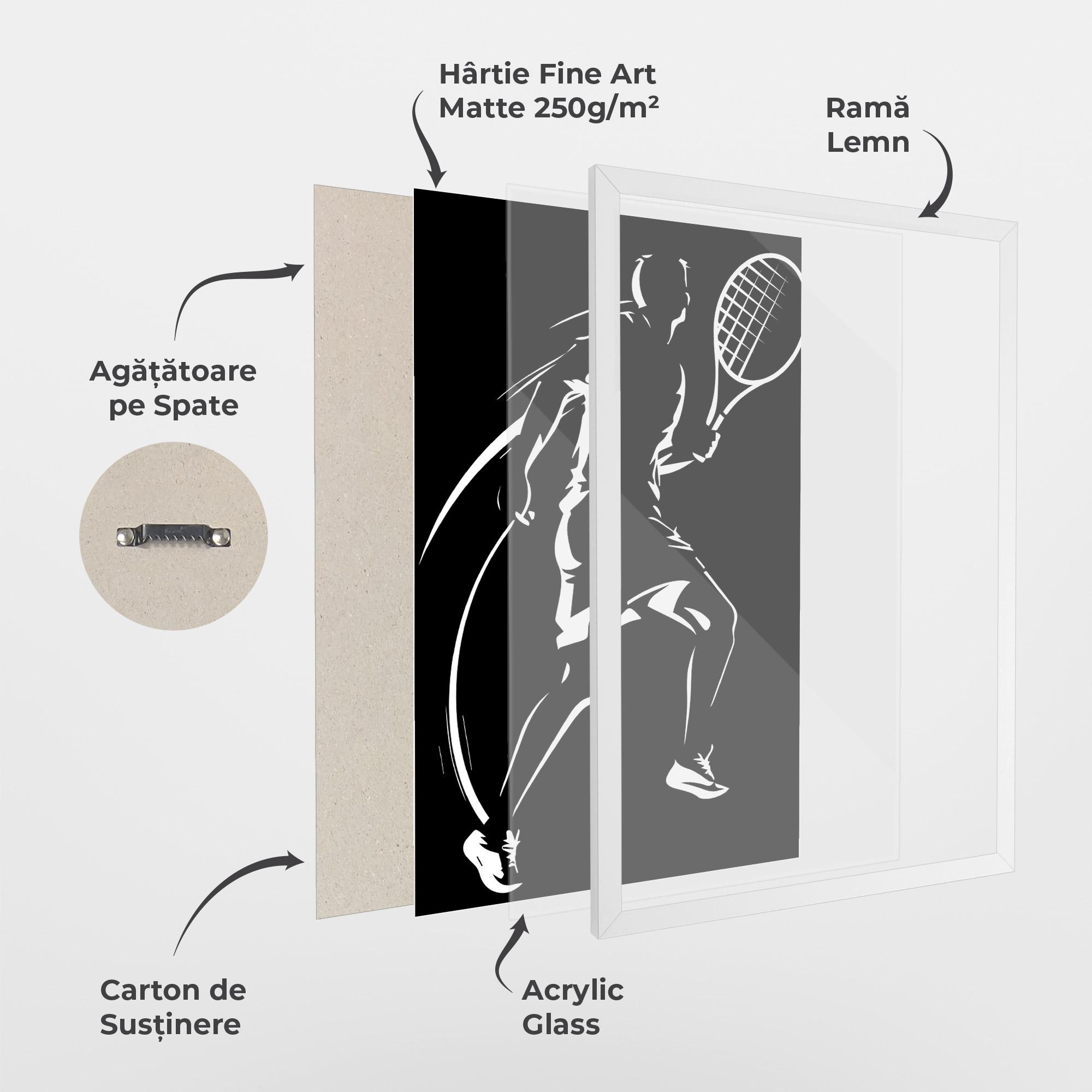 Poster Înrămat White Line Tennis mockup 1