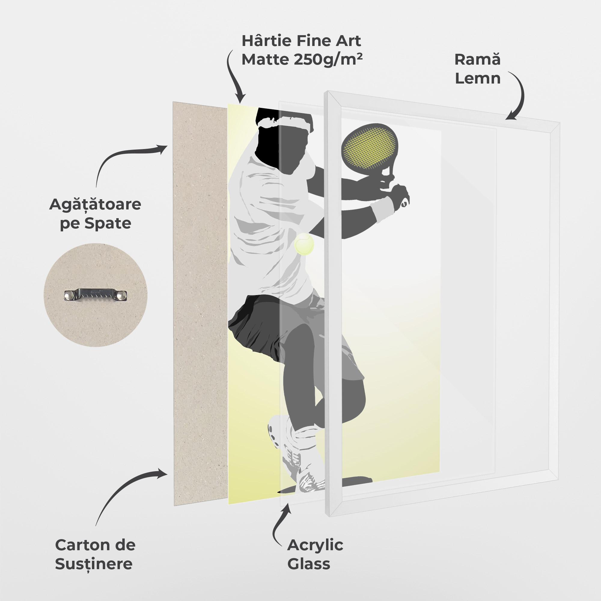 Poster Înrămat Yellow Light Tennis mockup 1
