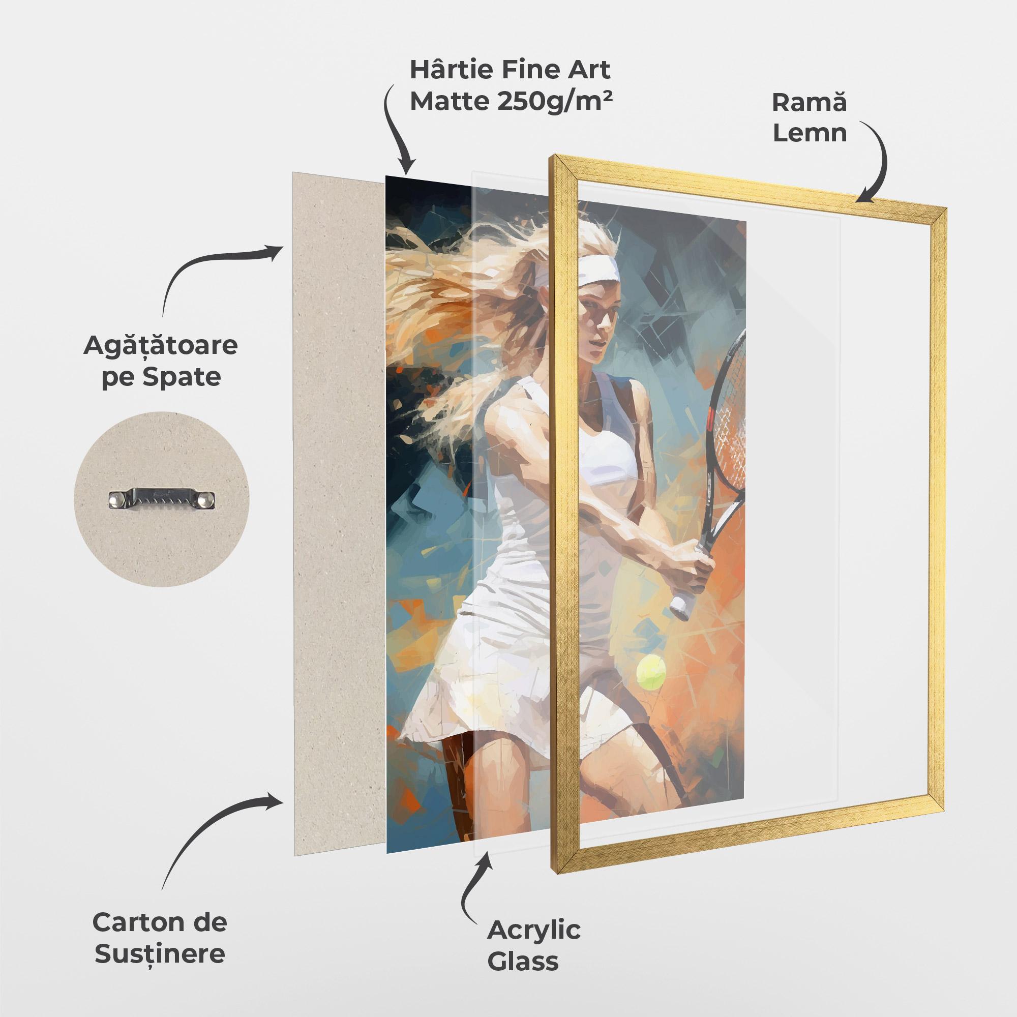 Poster Înrămat Blonde Tennis Girl mockup 1