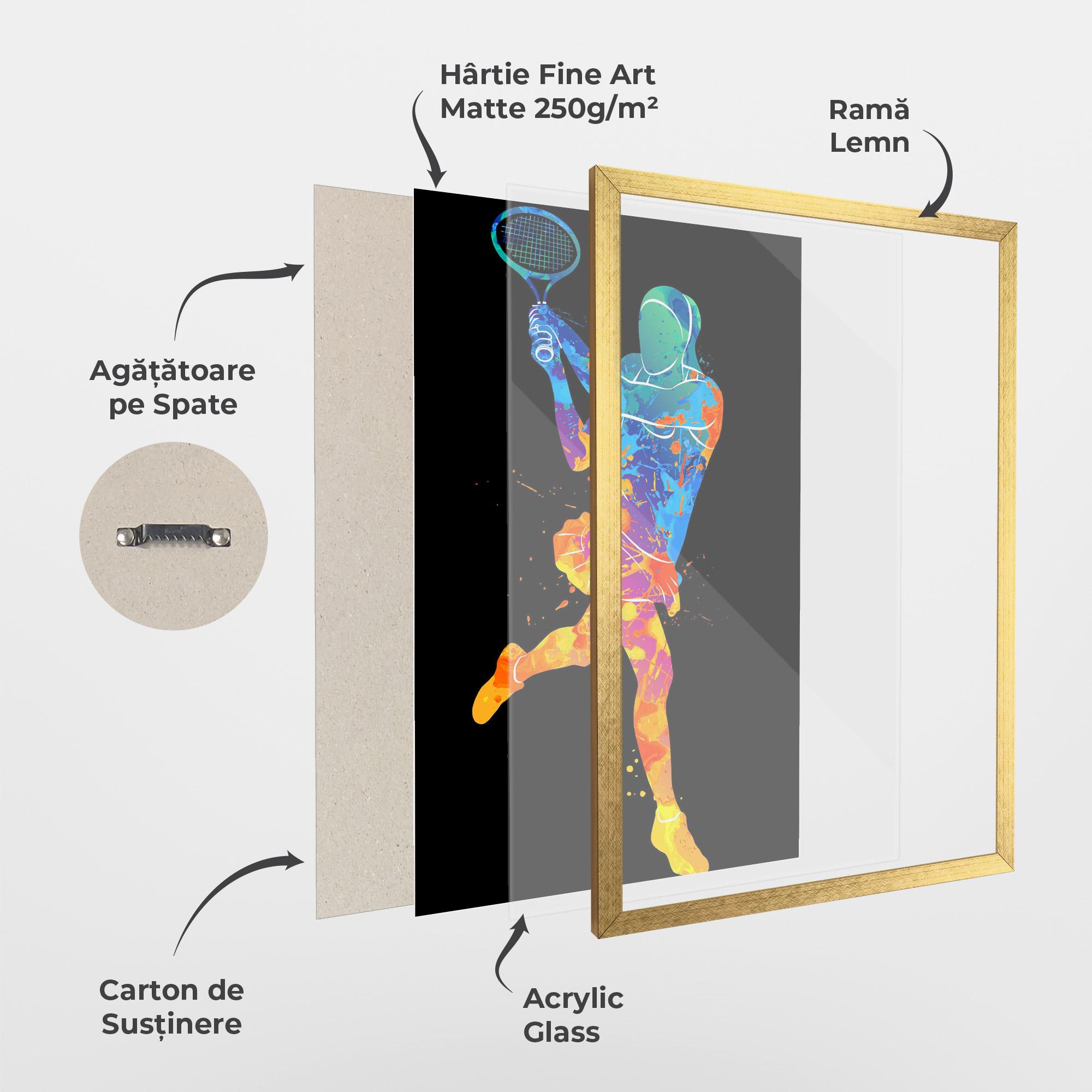 Poster Înrămat Blue Orange Tennis mockup 1