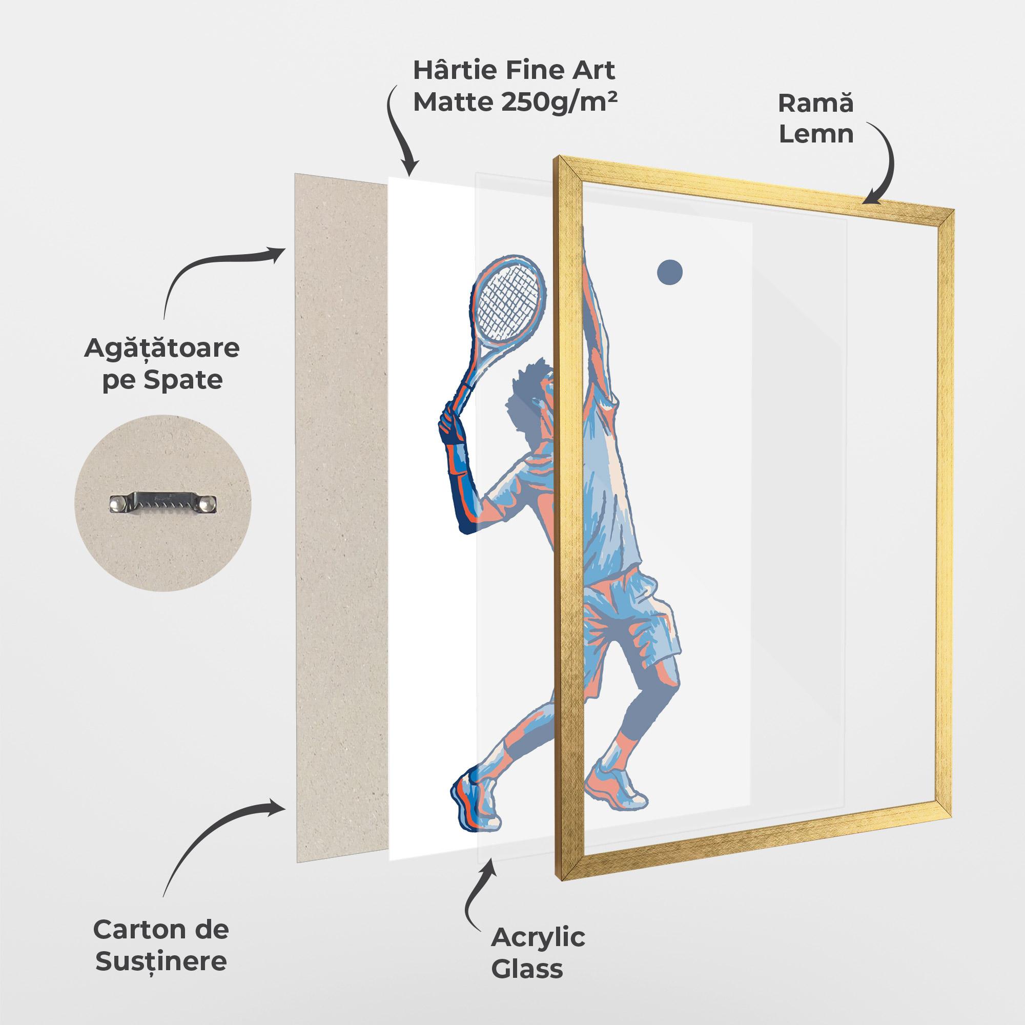 Poster Înrămat Blue Red Tennis mockup 1