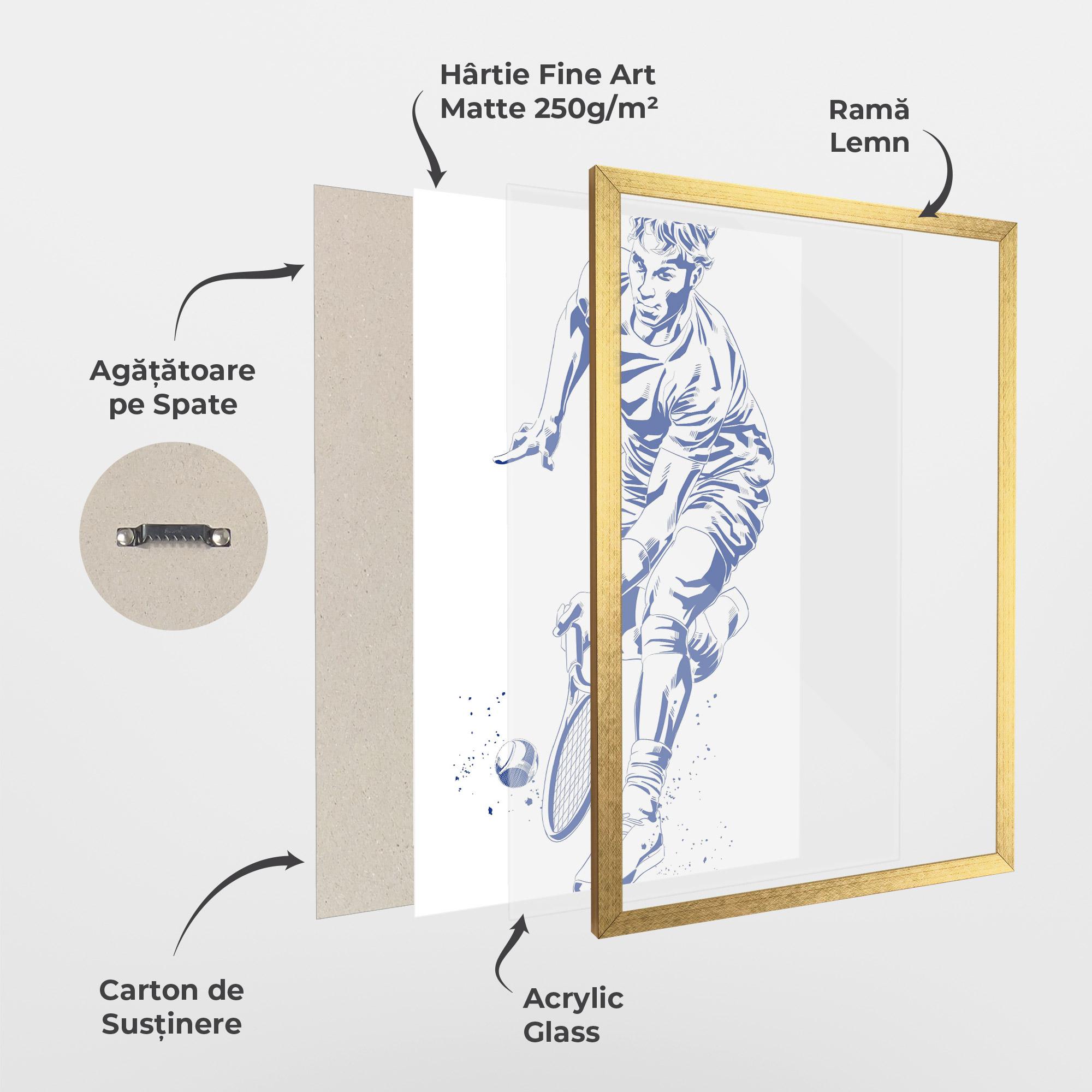 Poster Înrămat Blue Tennis mockup 1