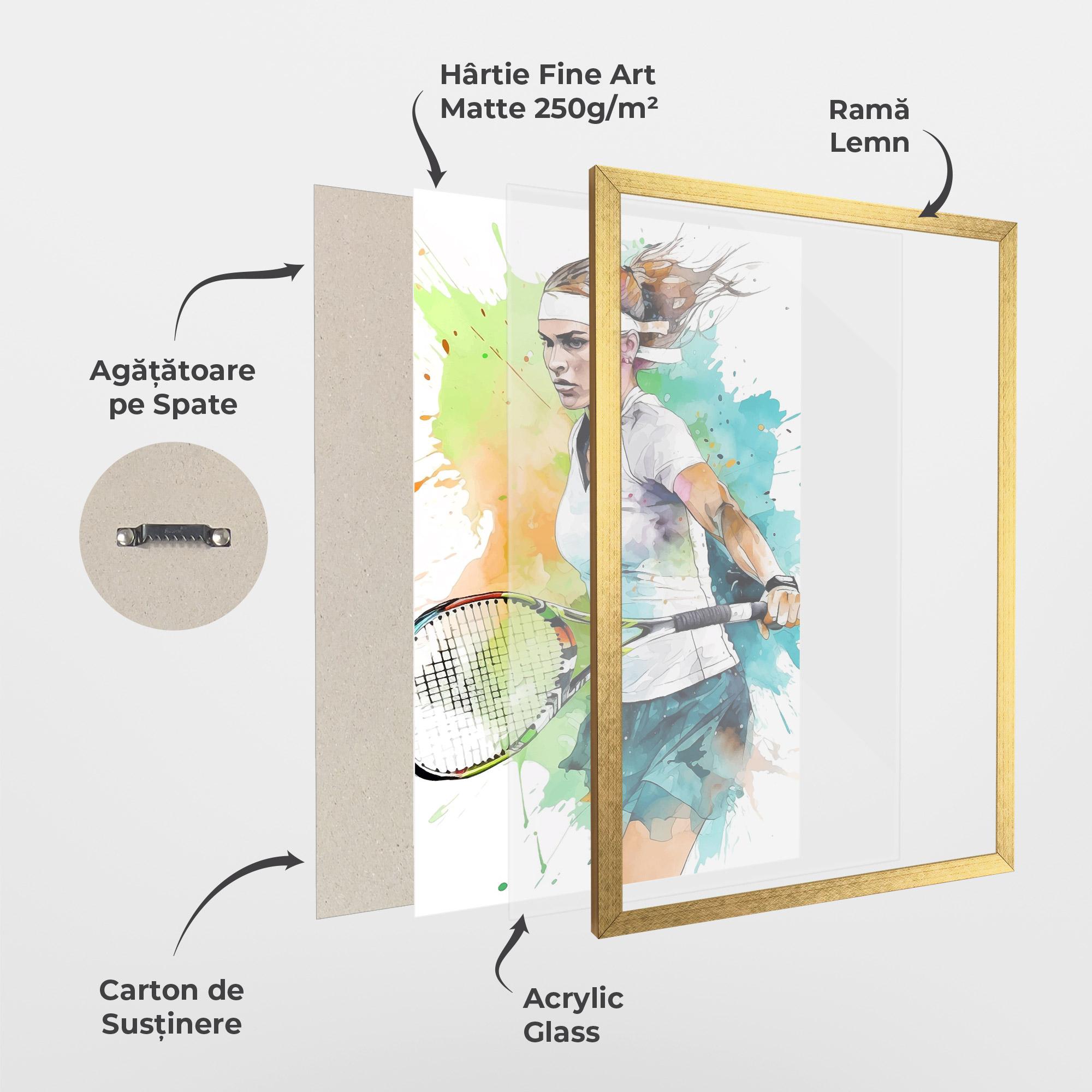 Poster Înrămat Green Blue Tennis mockup 1