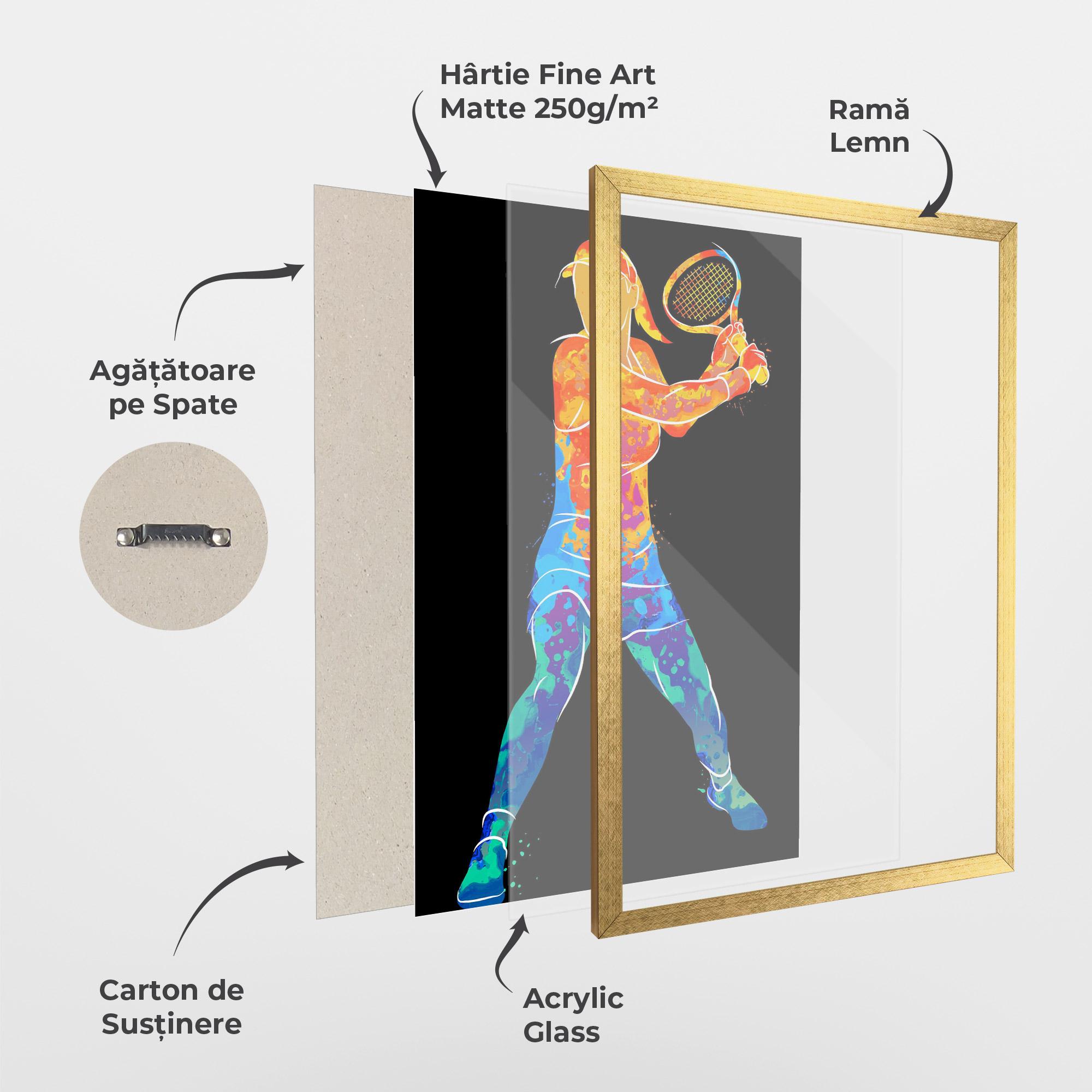 Poster Înrămat Green Orange Tennis mockup 1