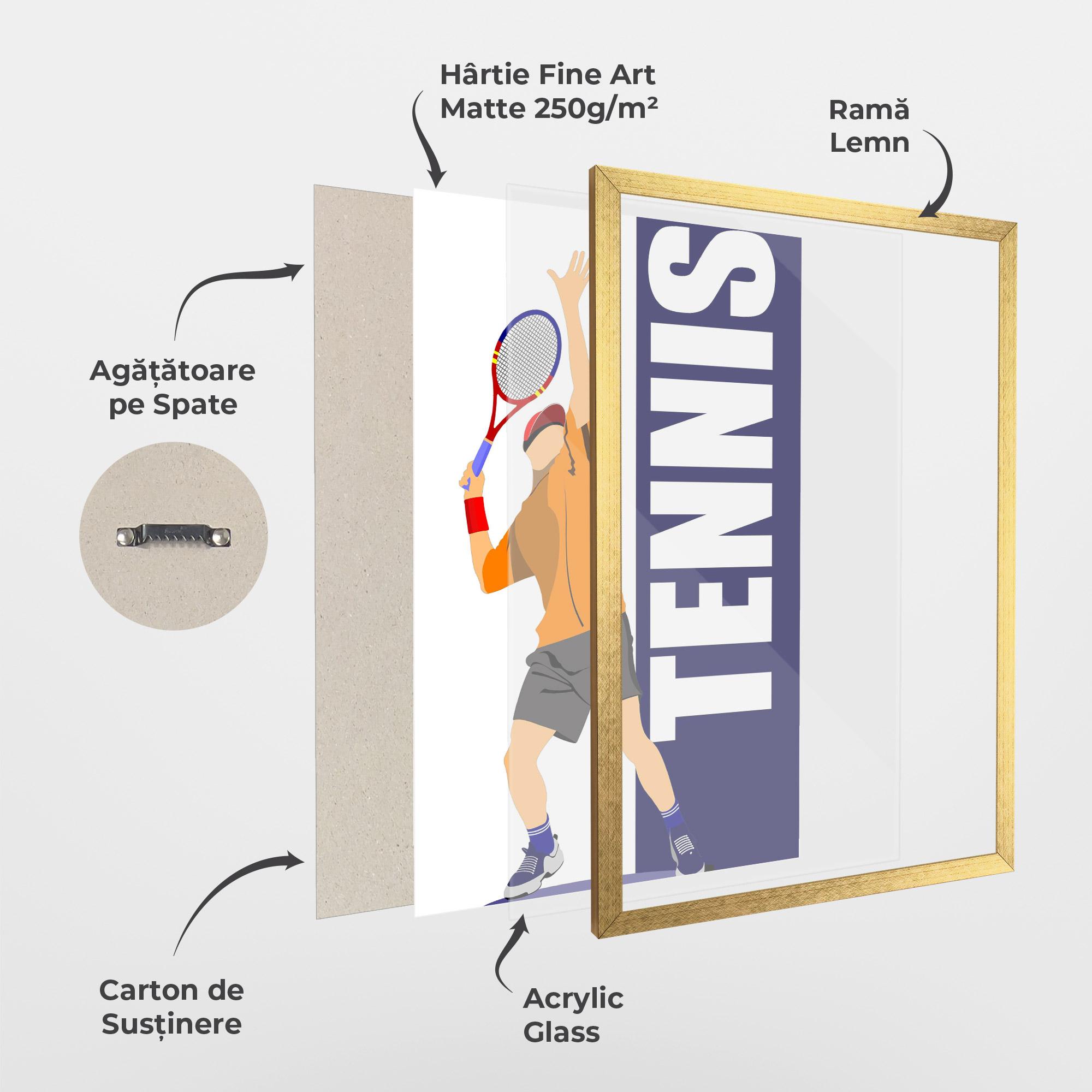 Poster Înrămat Orange Tennis Player mockup 1