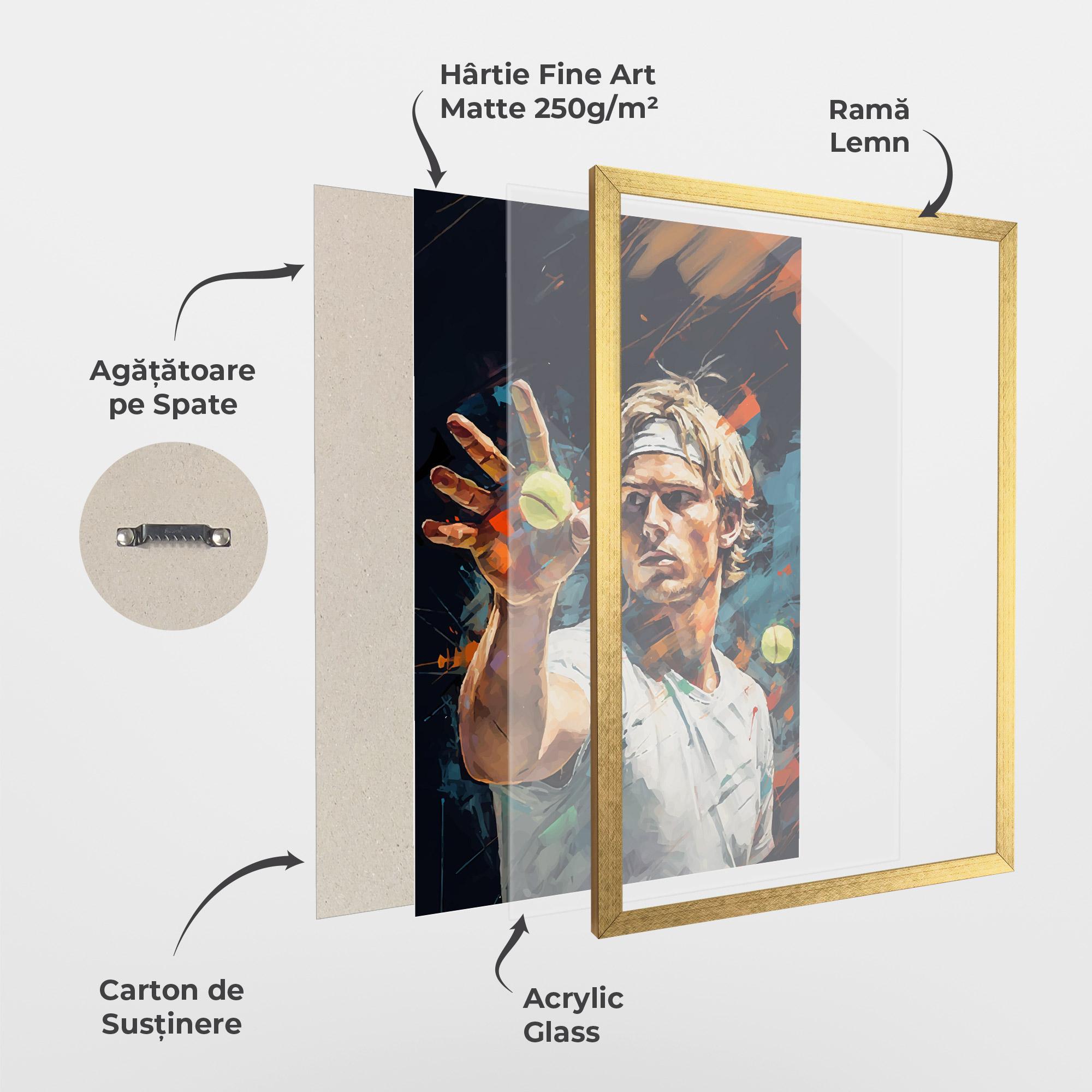 Poster Înrămat Tennis Player Art mockup 1