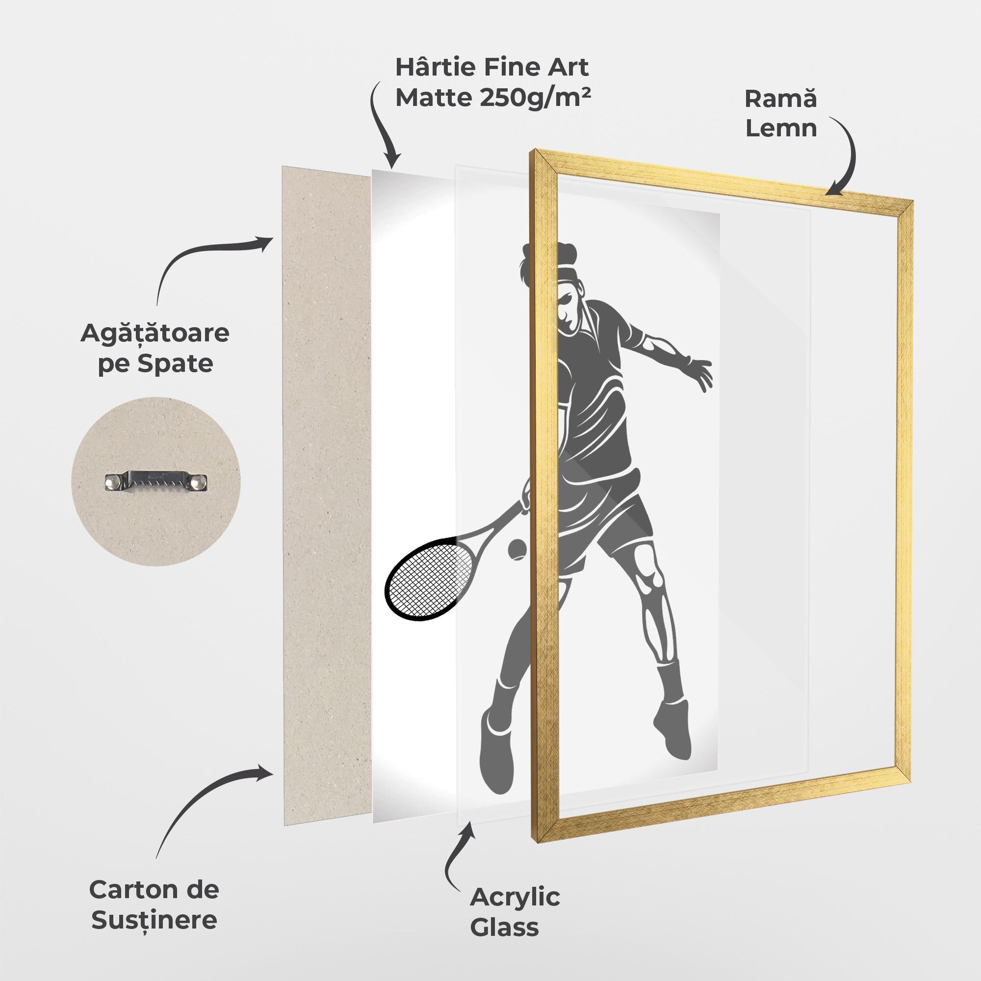 Poster Înrămat Tennis Player Line mockup 1