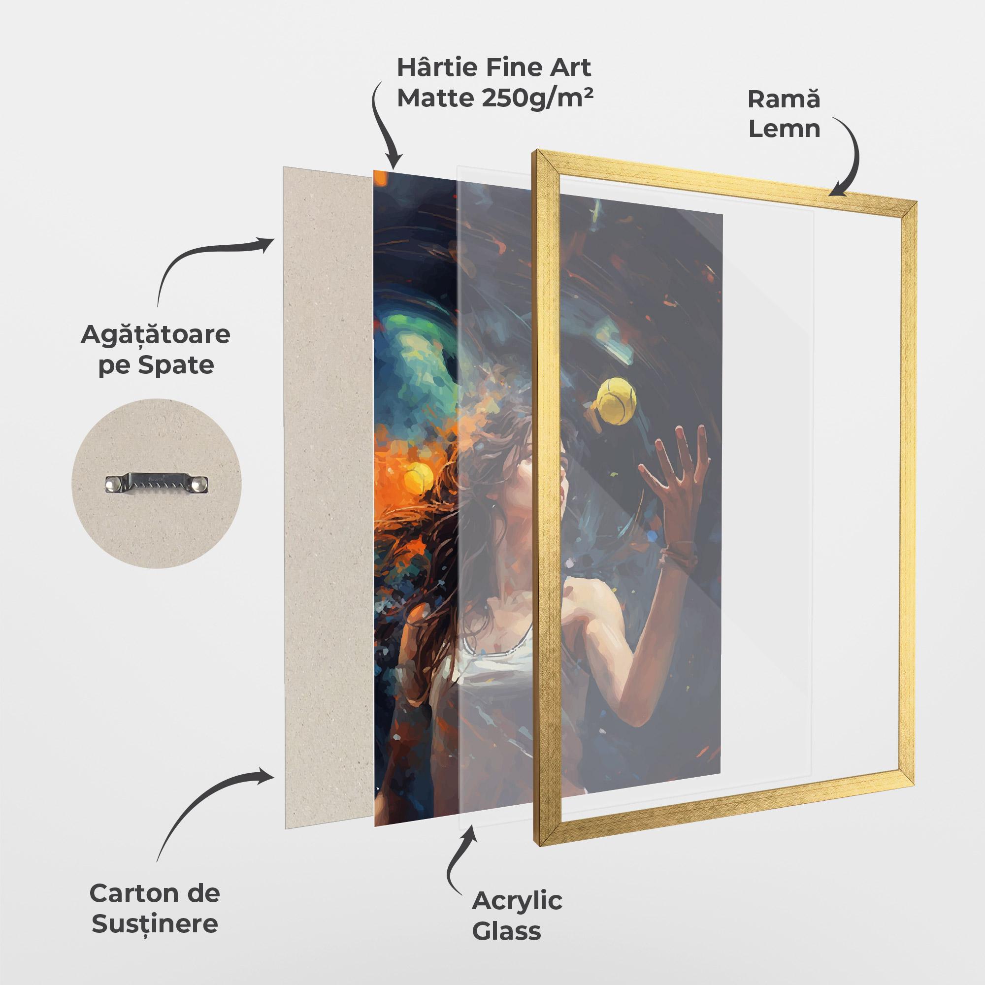 Poster Înrămat Tennis Pretty Girl mockup 1