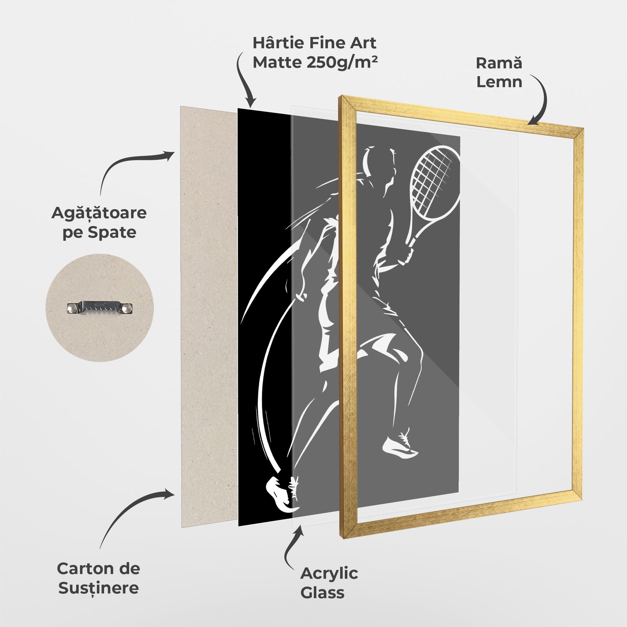 Poster Înrămat White Line Tennis mockup 1