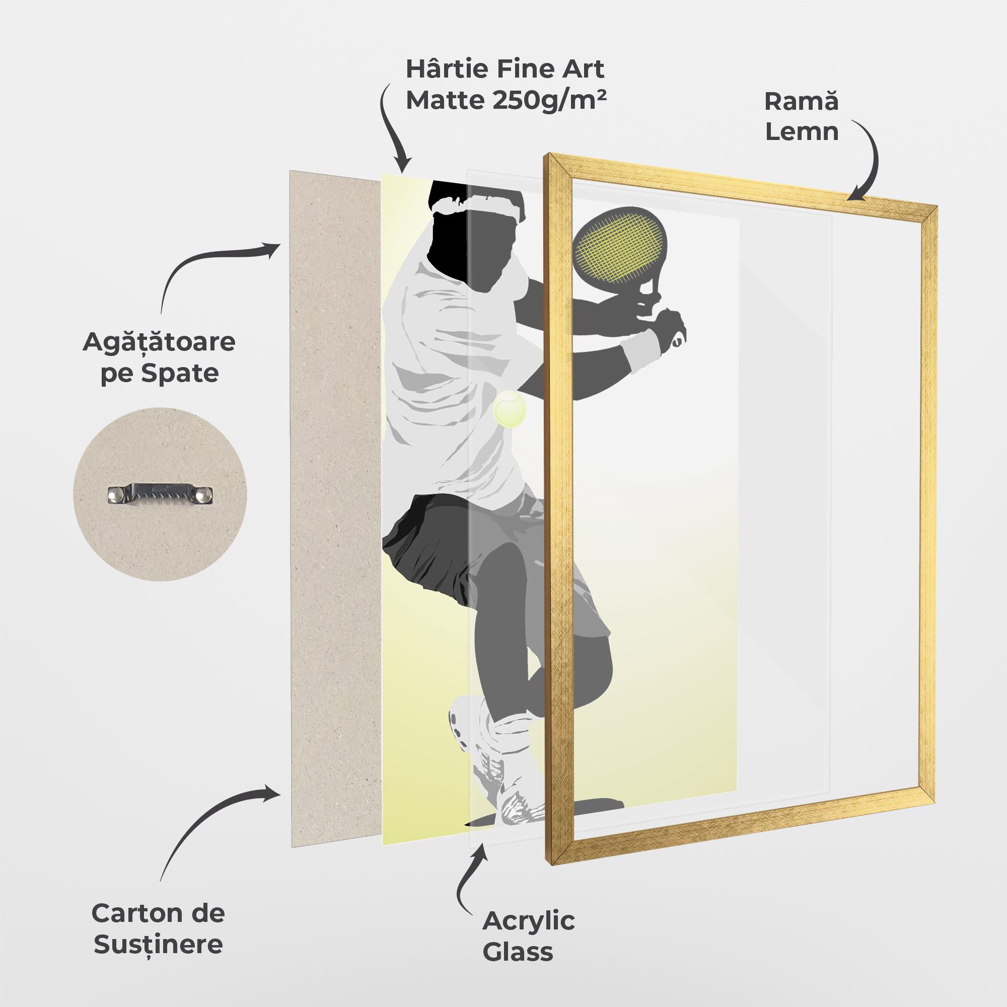 Poster Înrămat Yellow Light Tennis mockup 1