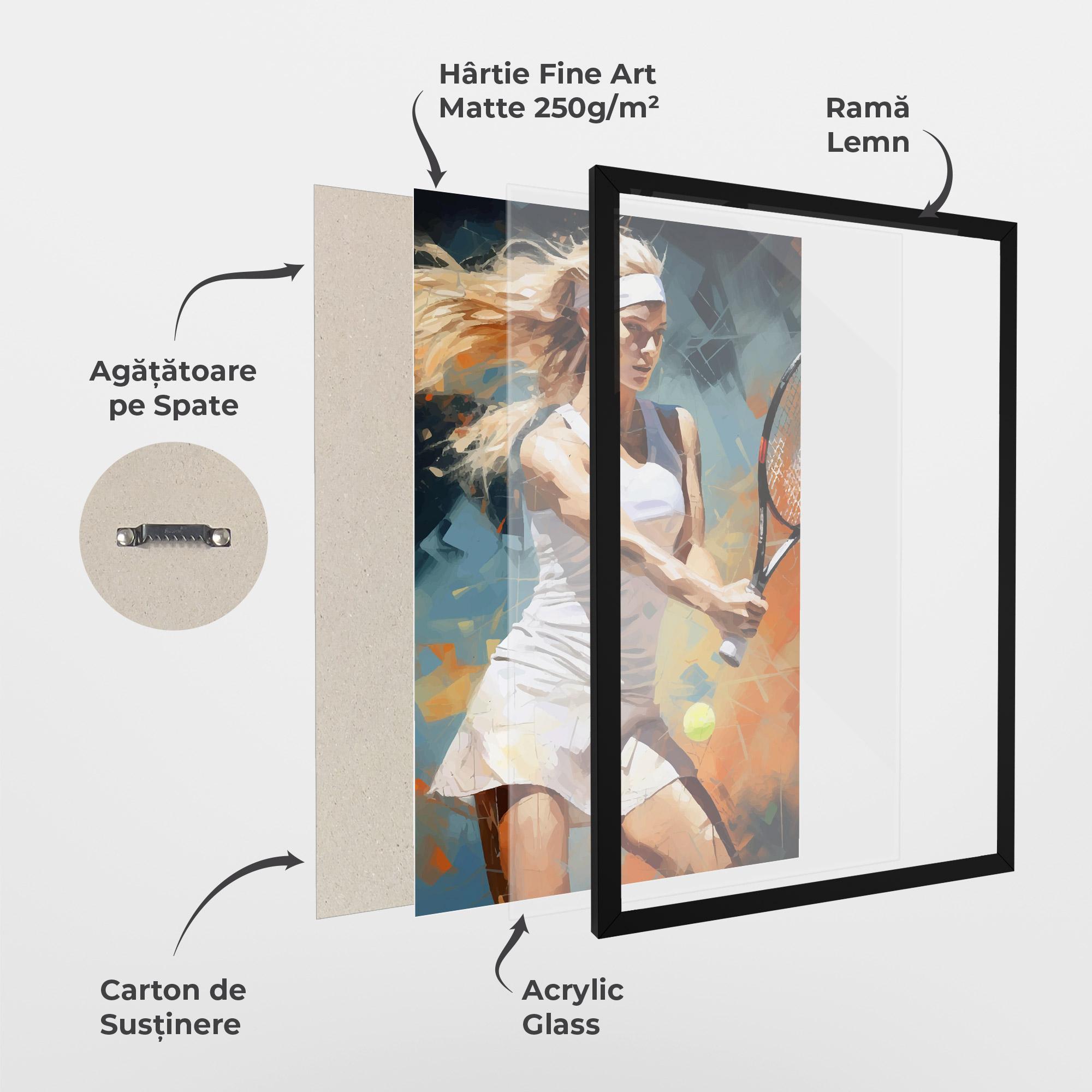 Poster Înrămat Blonde Tennis Girl mockup 1