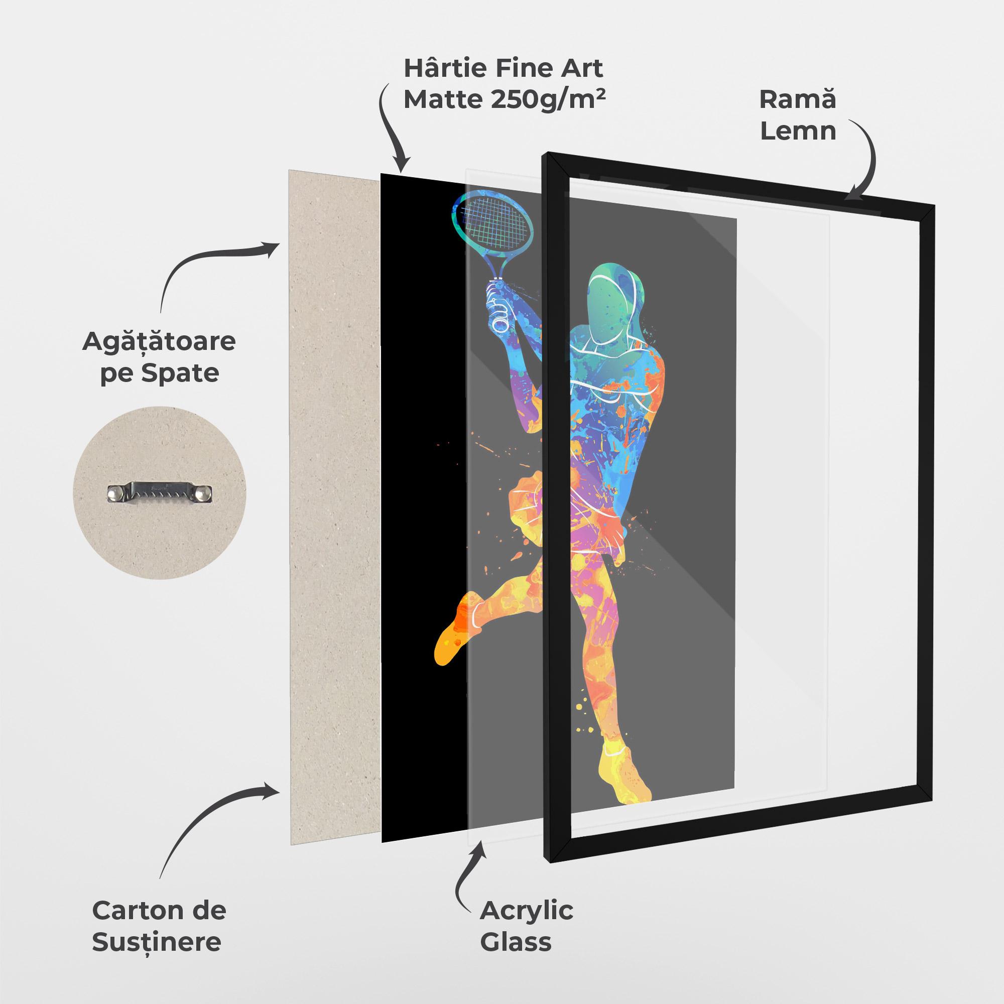 Poster Înrămat Blue Orange Tennis mockup 1