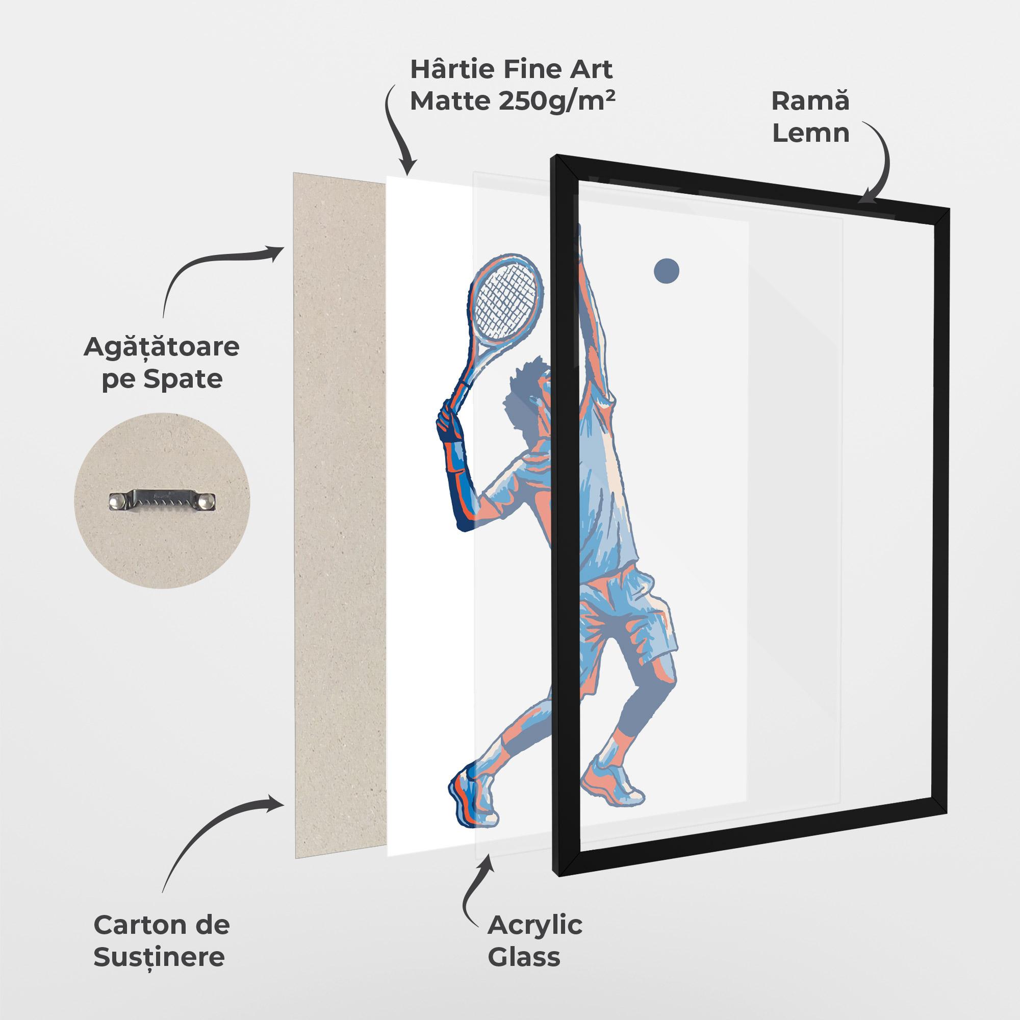 Poster Înrămat Blue Red Tennis mockup 1