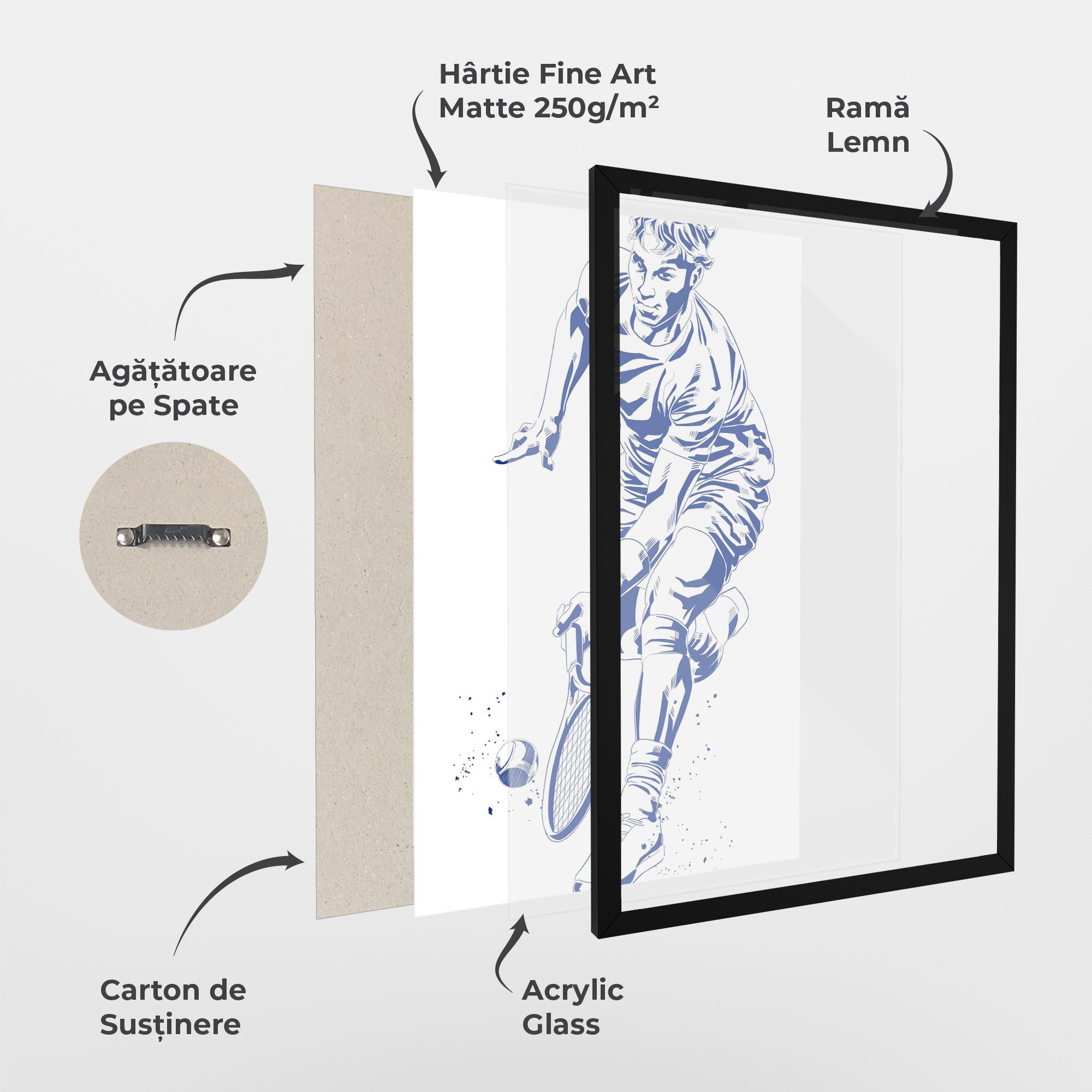 Poster Înrămat Blue Tennis mockup 1