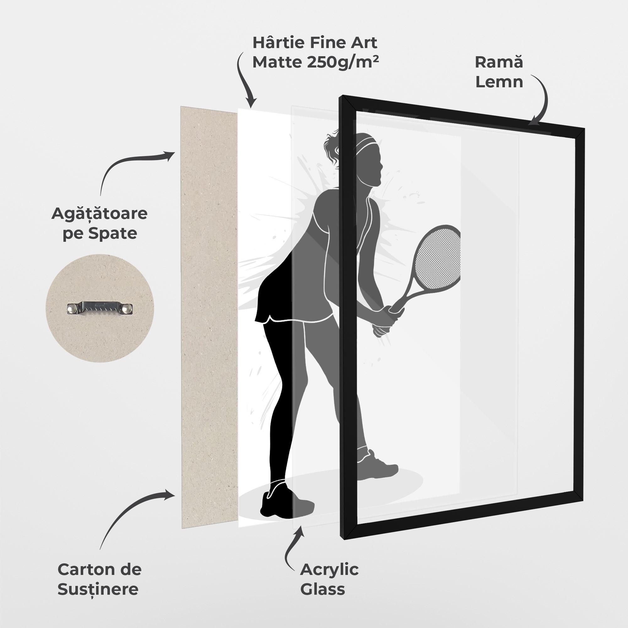 Poster Înrămat Female Tennis Player mockup 1