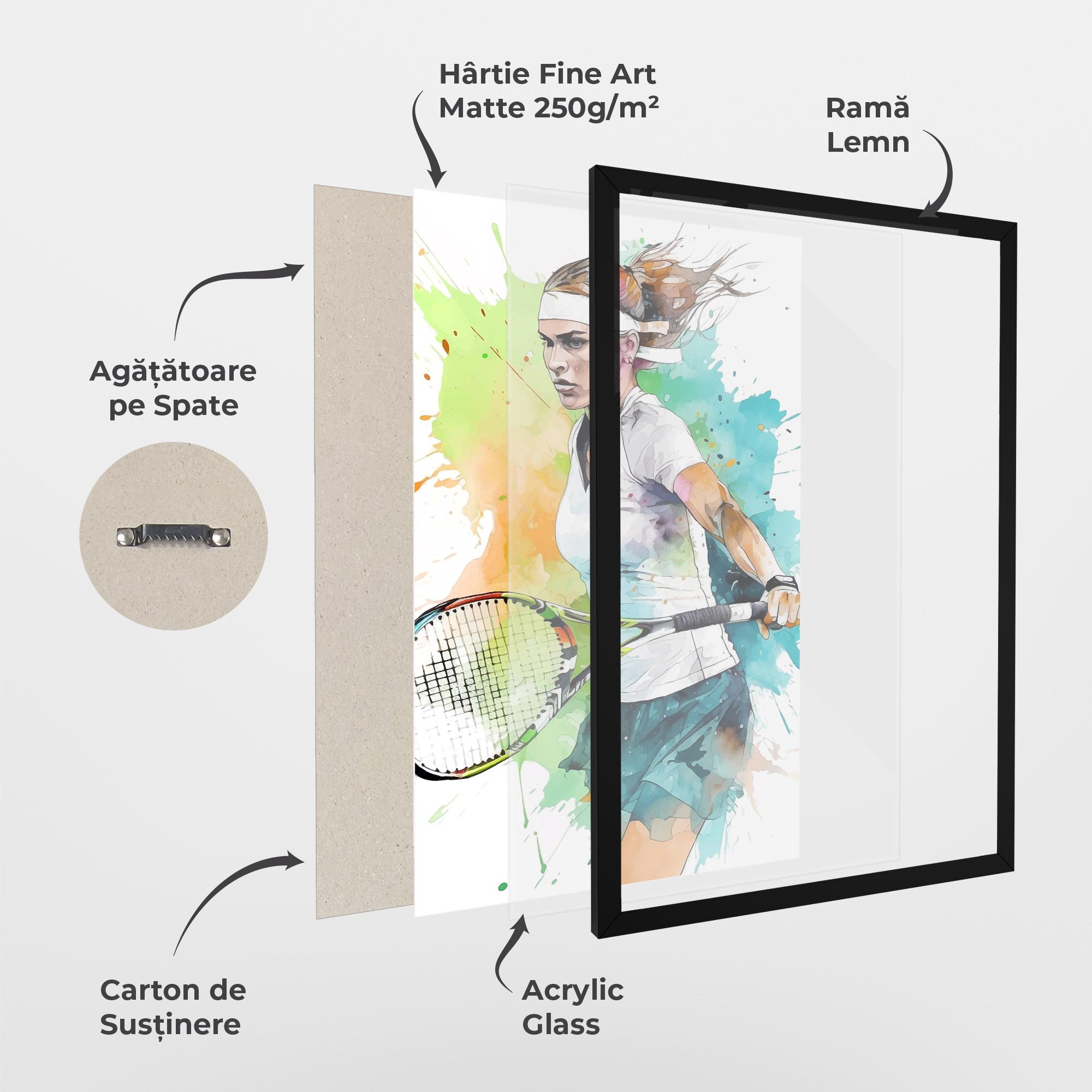 Poster Înrămat Green Blue Tennis mockup 1