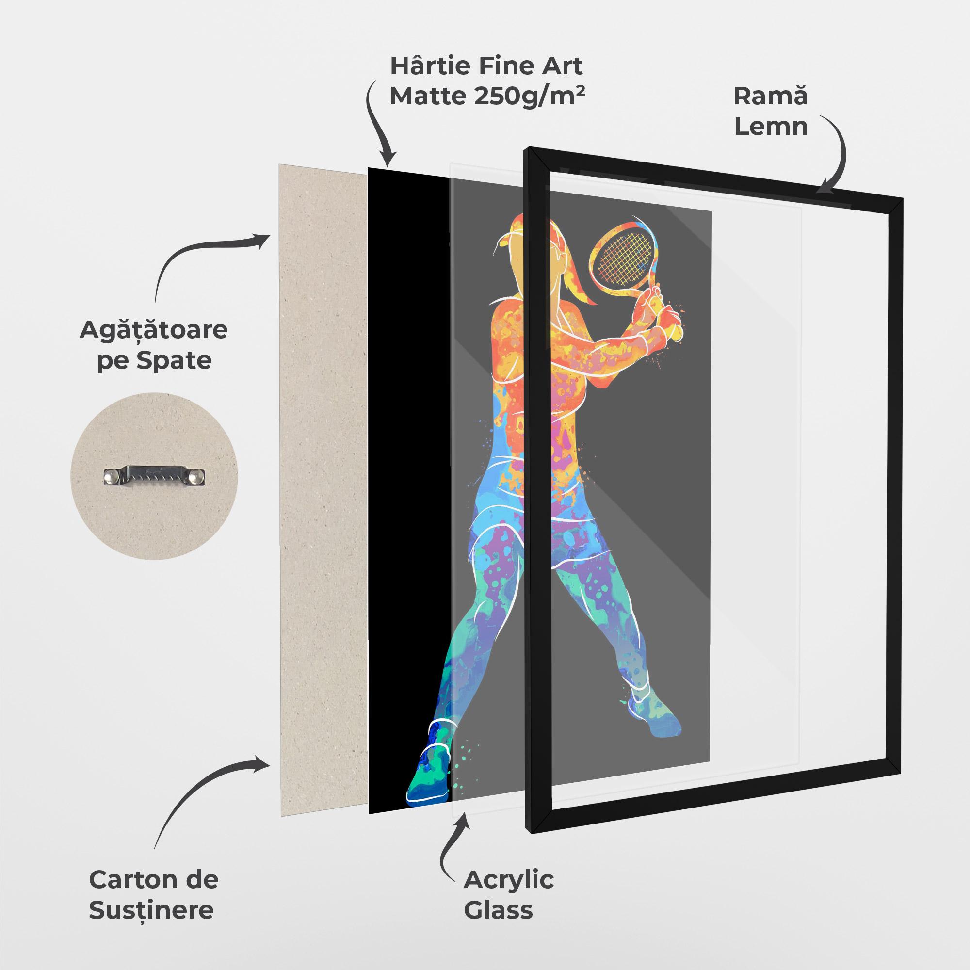 Poster Înrămat Green Orange Tennis mockup 1