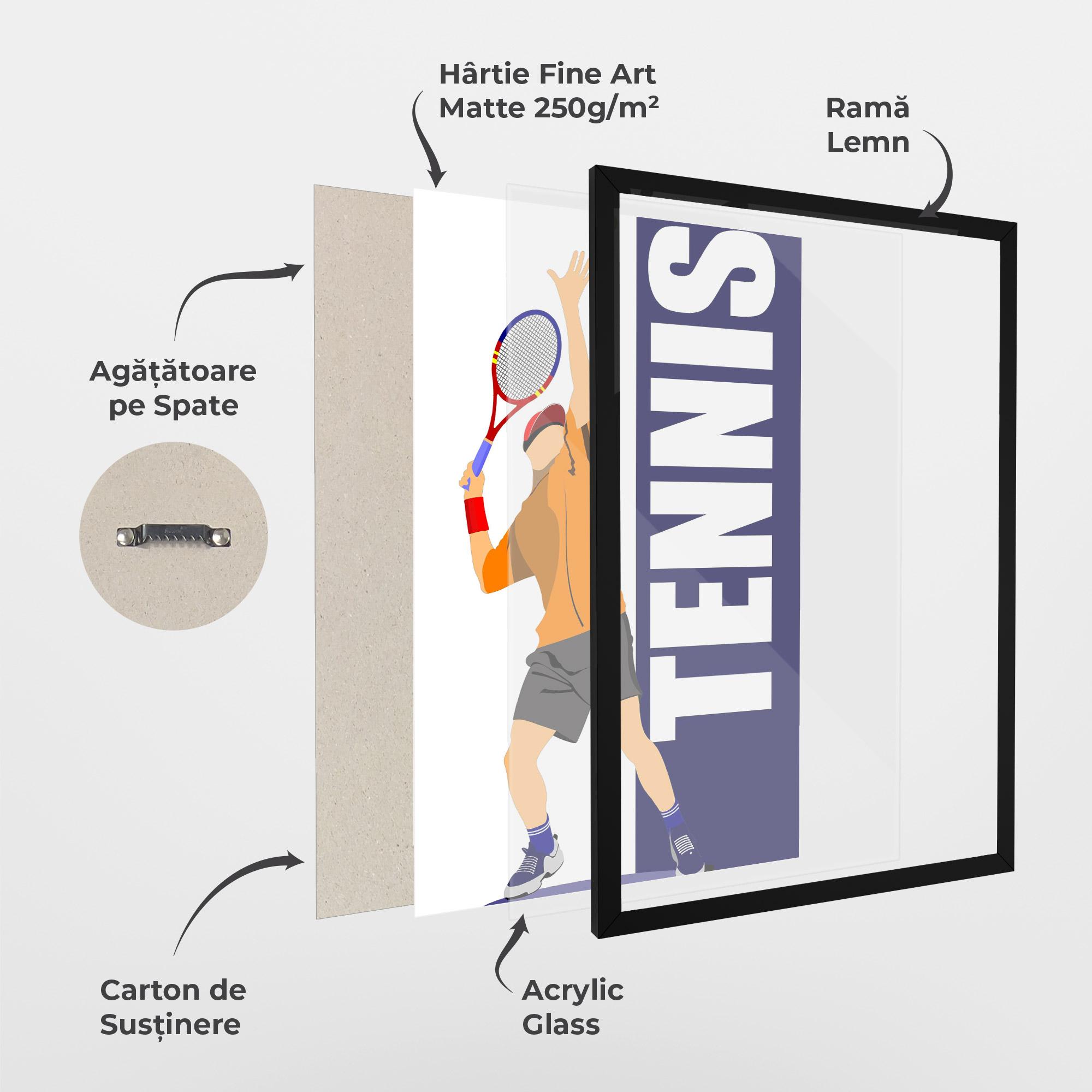 Poster Înrămat Orange Tennis Player mockup 1