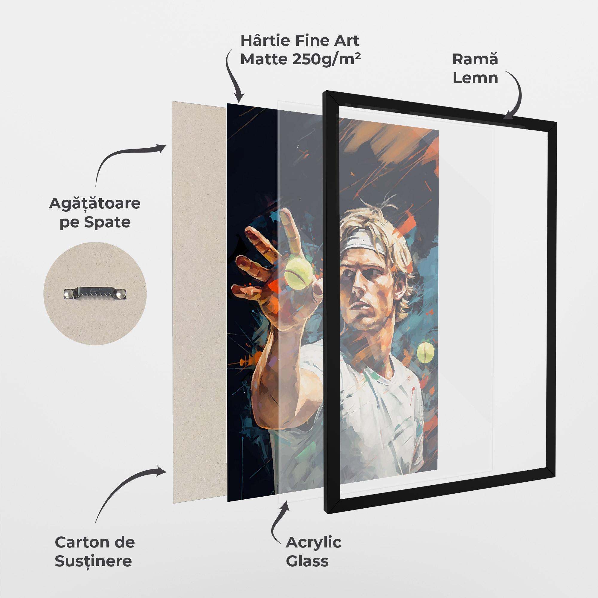 Poster Înrămat Tennis Player Art mockup 1