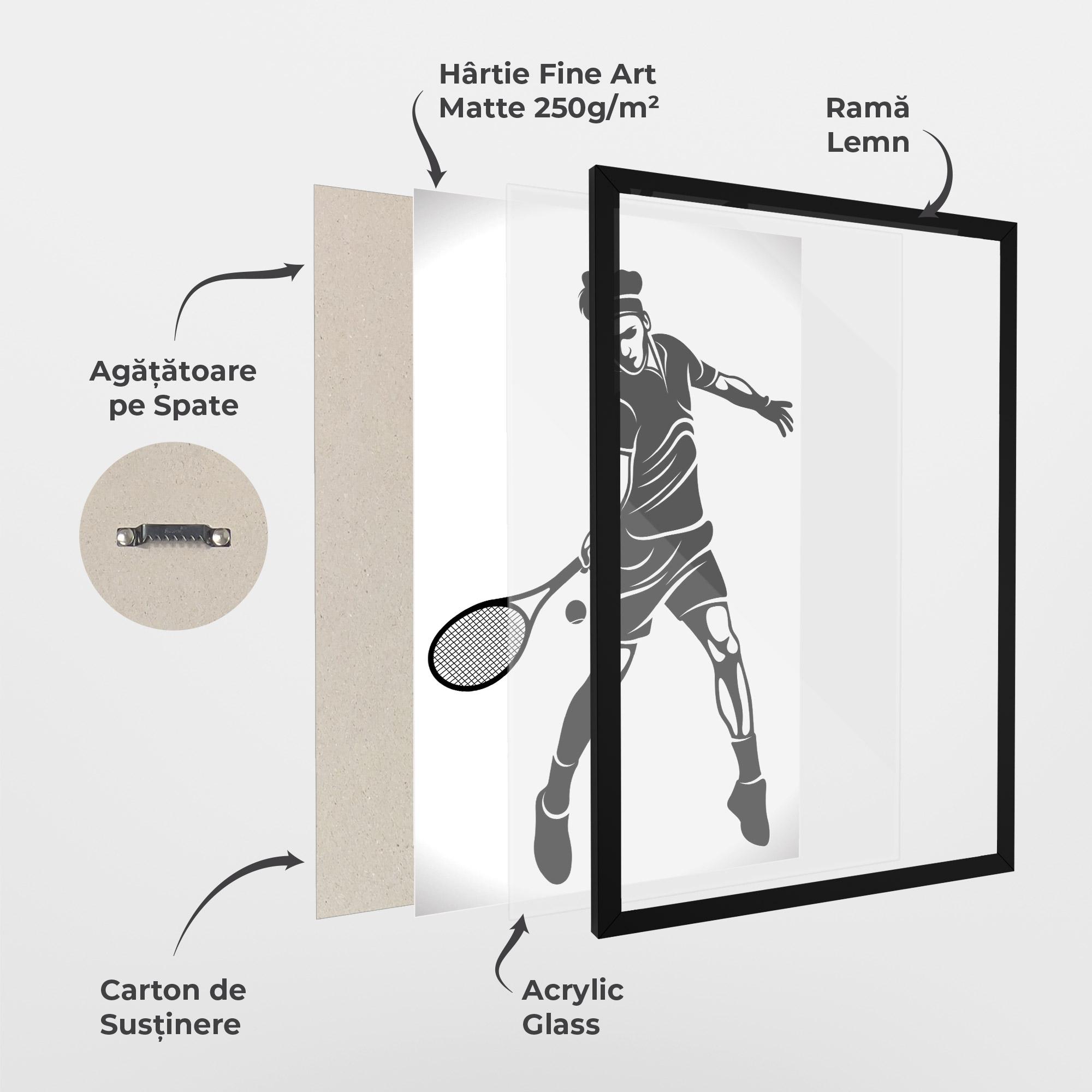 Poster Înrămat Tennis Player Line mockup 1