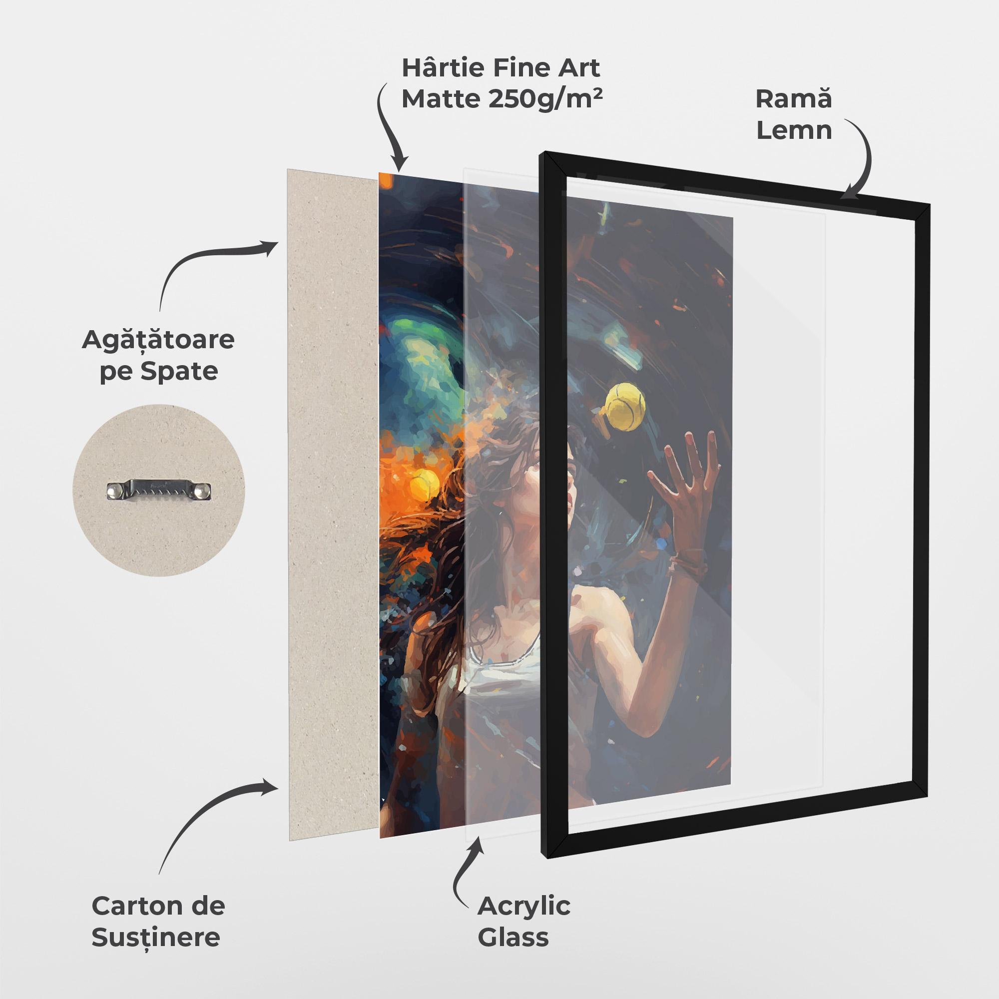 Poster Înrămat Tennis Pretty Girl mockup 1