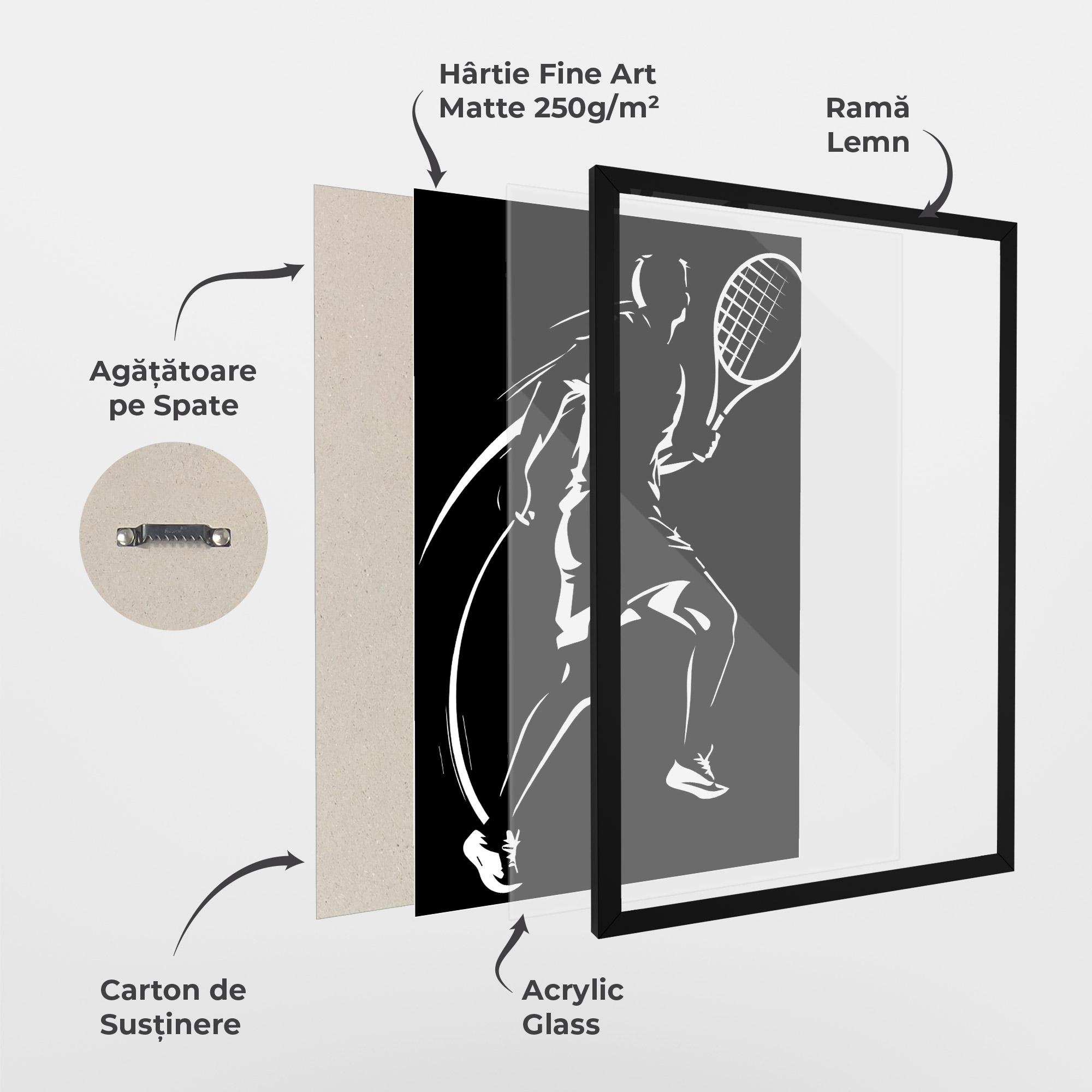 Poster Înrămat White Line Tennis mockup 1