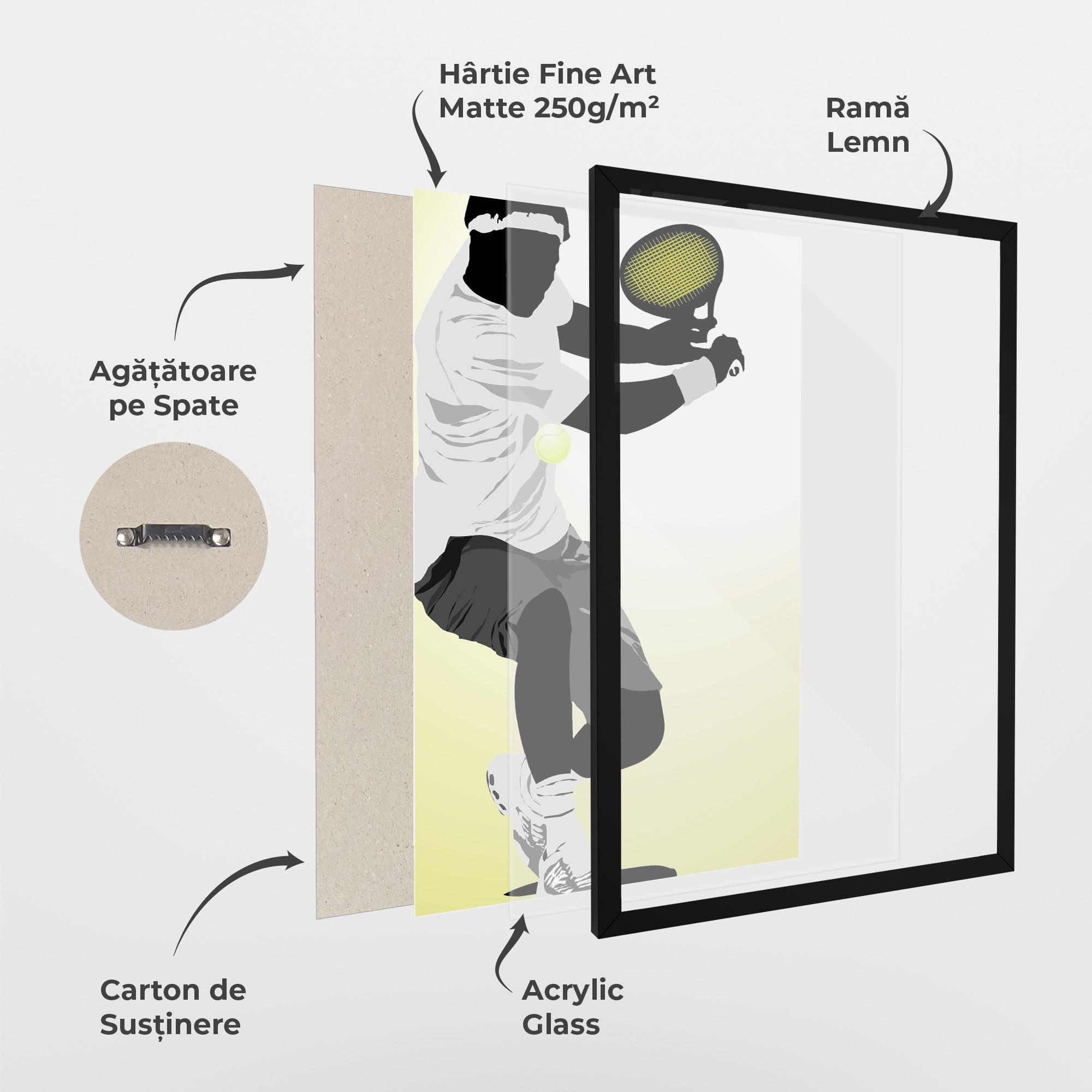 Poster Înrămat Yellow Light Tennis mockup 1