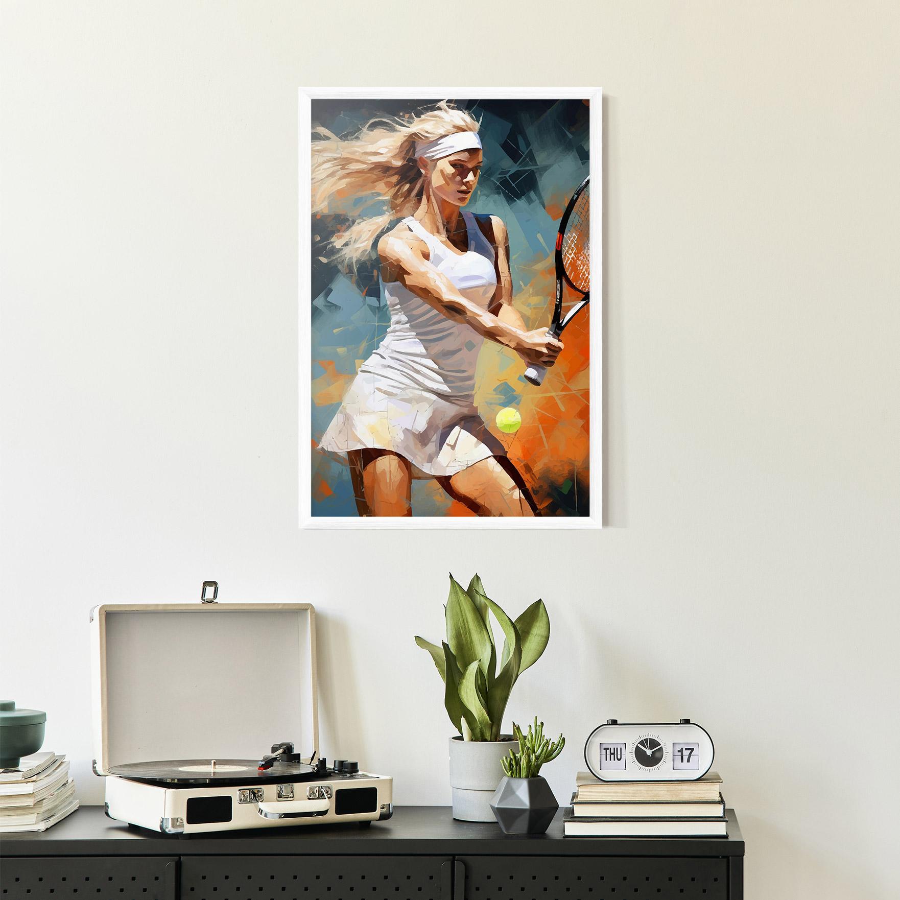 Poster Înrămat Blonde Tennis Girl mockup 2