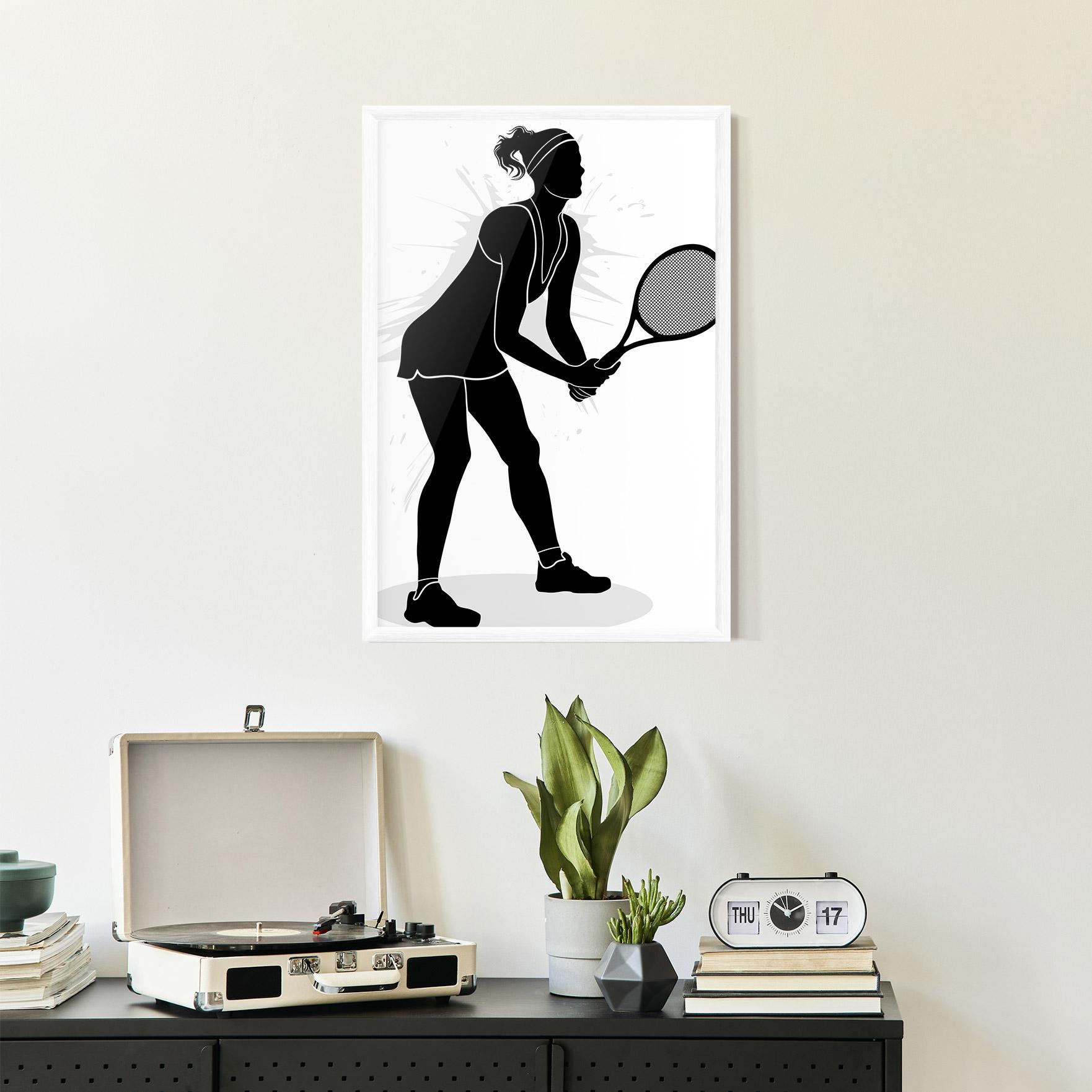 Poster Înrămat Female Tennis Player mockup 2