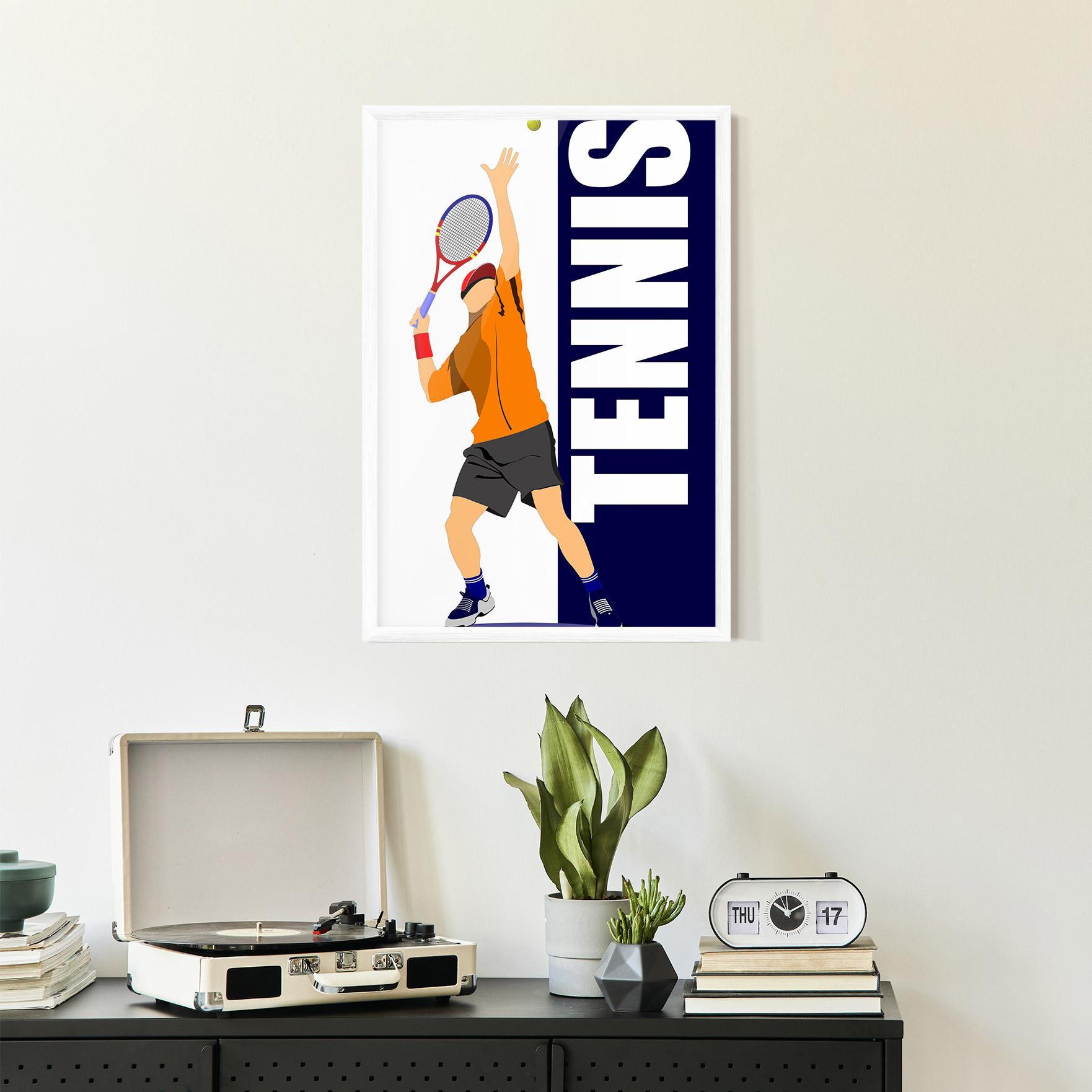 Poster Înrămat Orange Tennis Player mockup 2