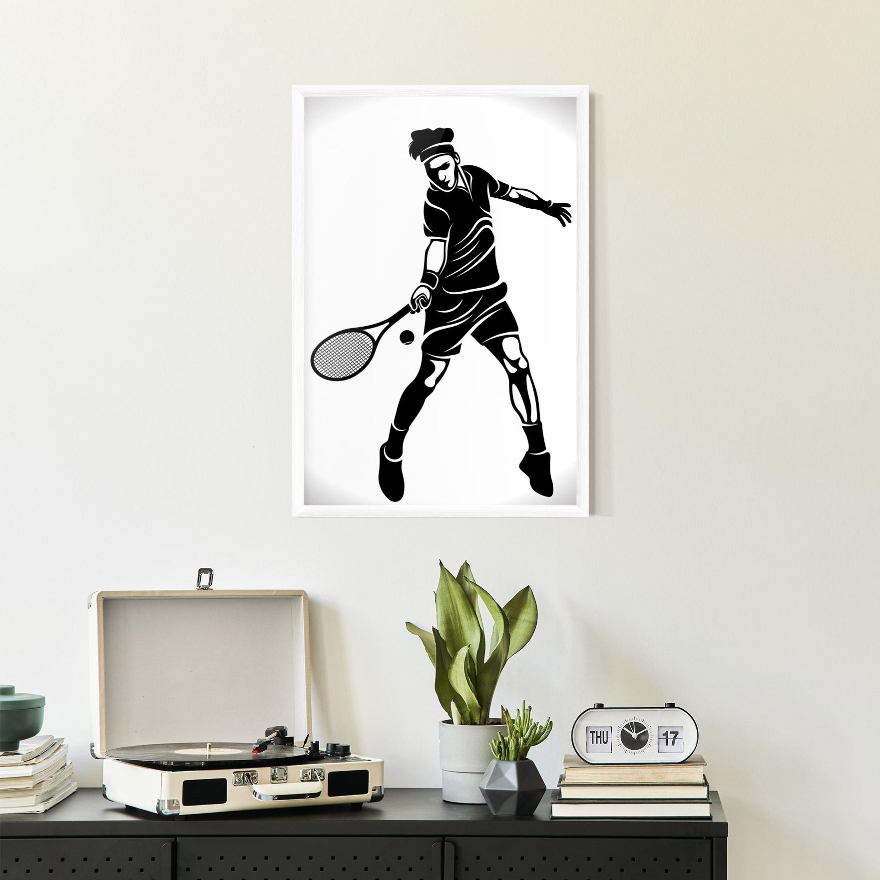 Poster Înrămat Tennis Player Line mockup 2