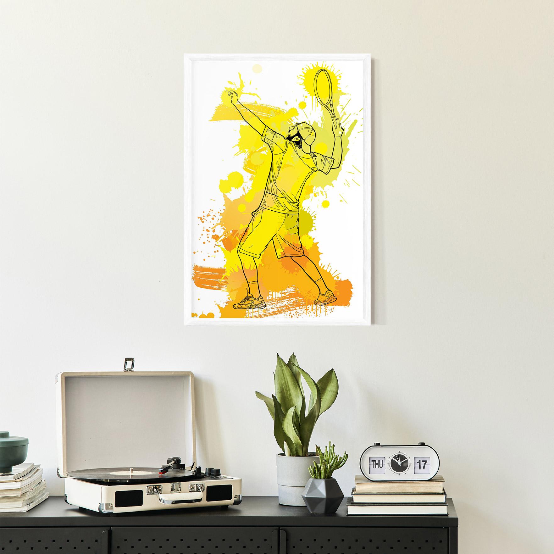 Poster Înrămat Yellow Art Tennis mockup 2