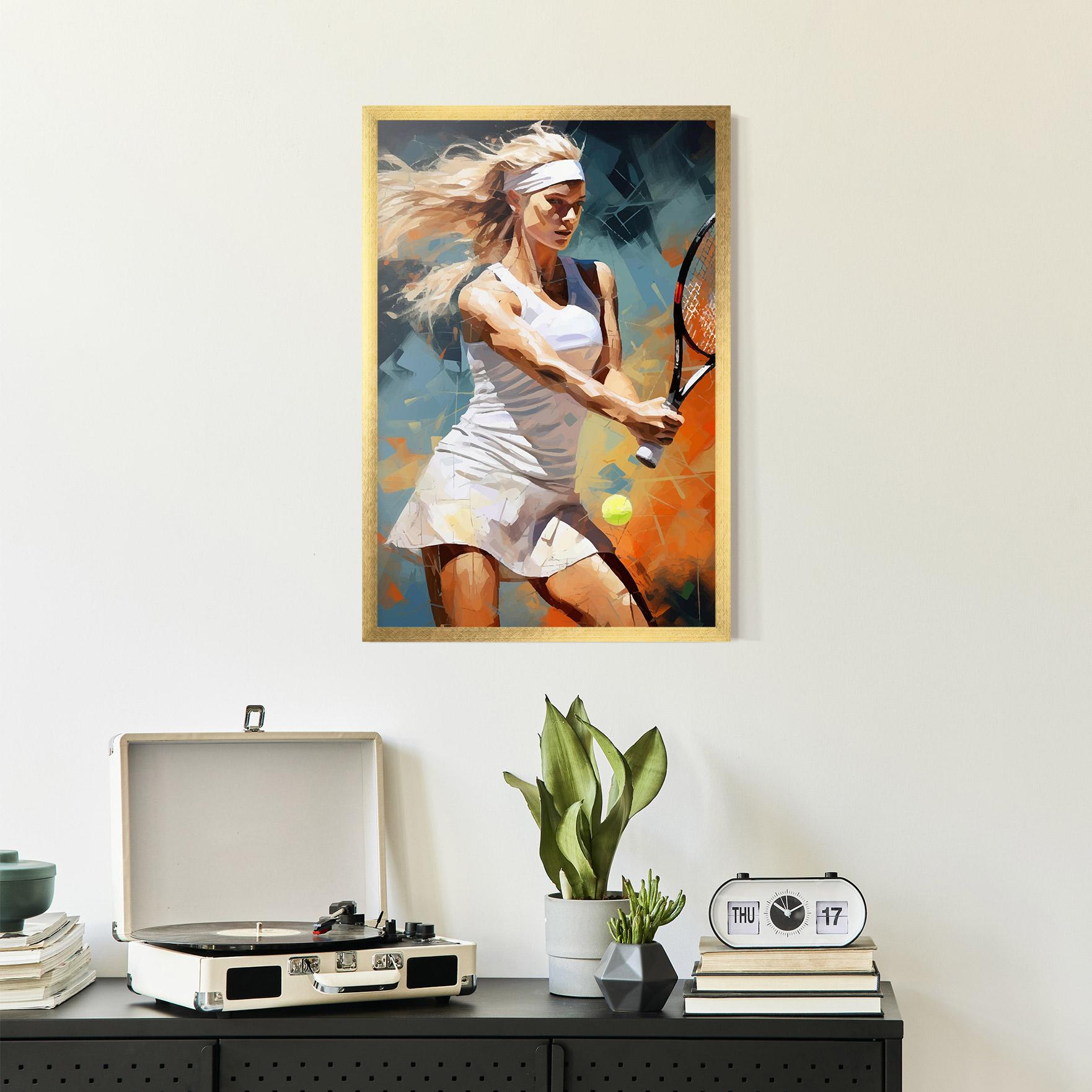 Poster Înrămat Blonde Tennis Girl mockup 2