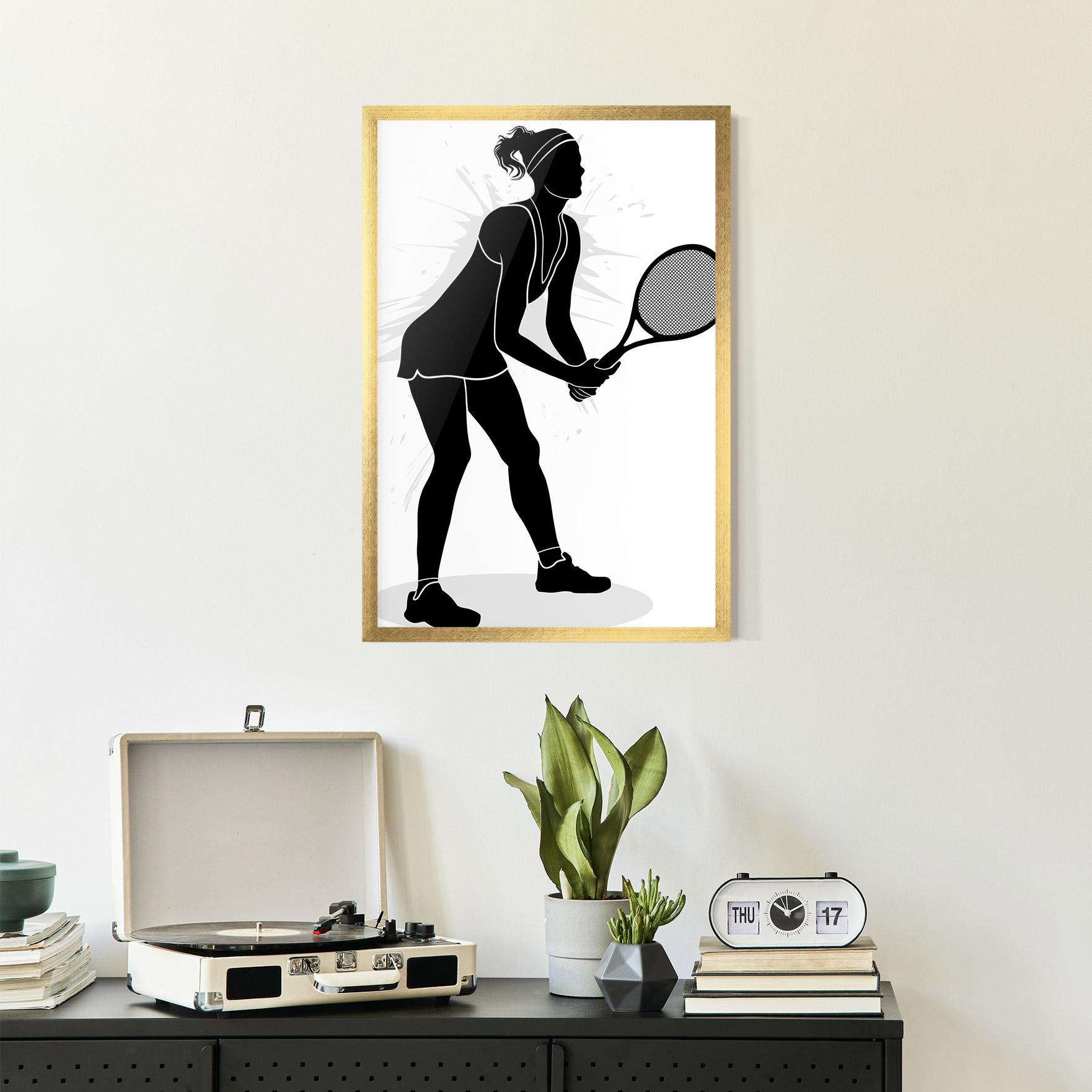 Poster Înrămat Female Tennis Player mockup 2