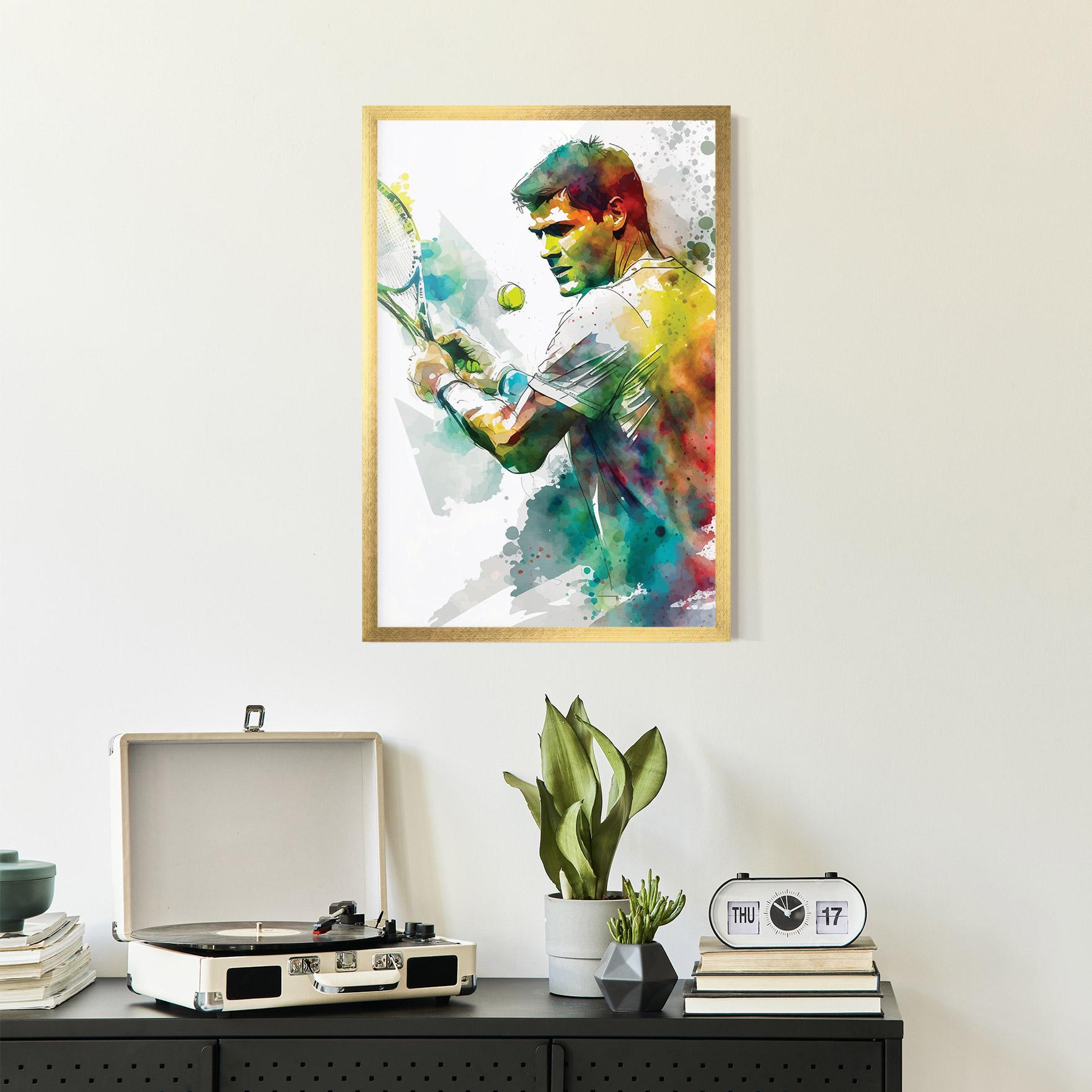 Poster Înrămat Tenis Watercolor mockup 2