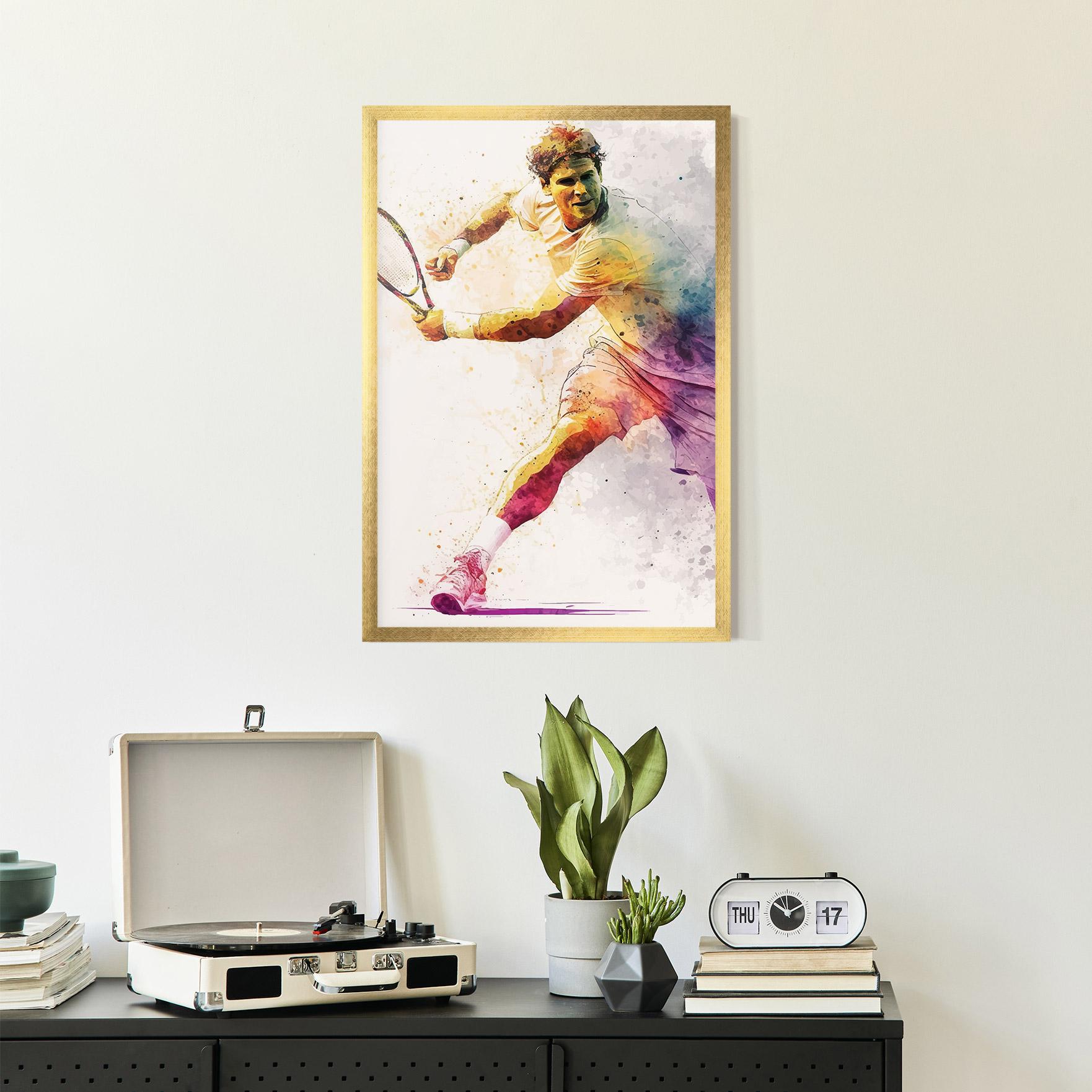 Poster Înrămat Watercolor Tennis mockup 2