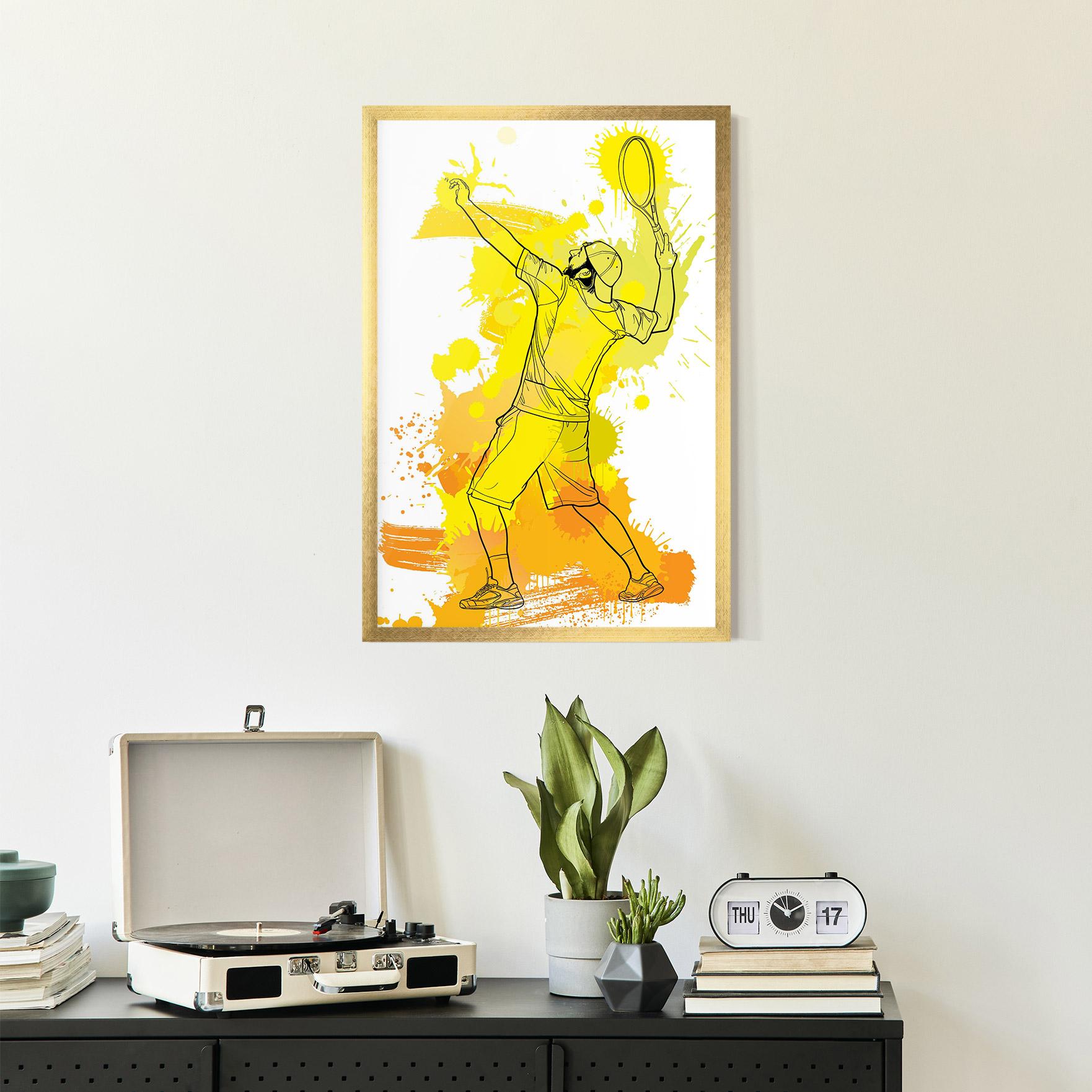 Poster Înrămat Yellow Art Tennis mockup 2