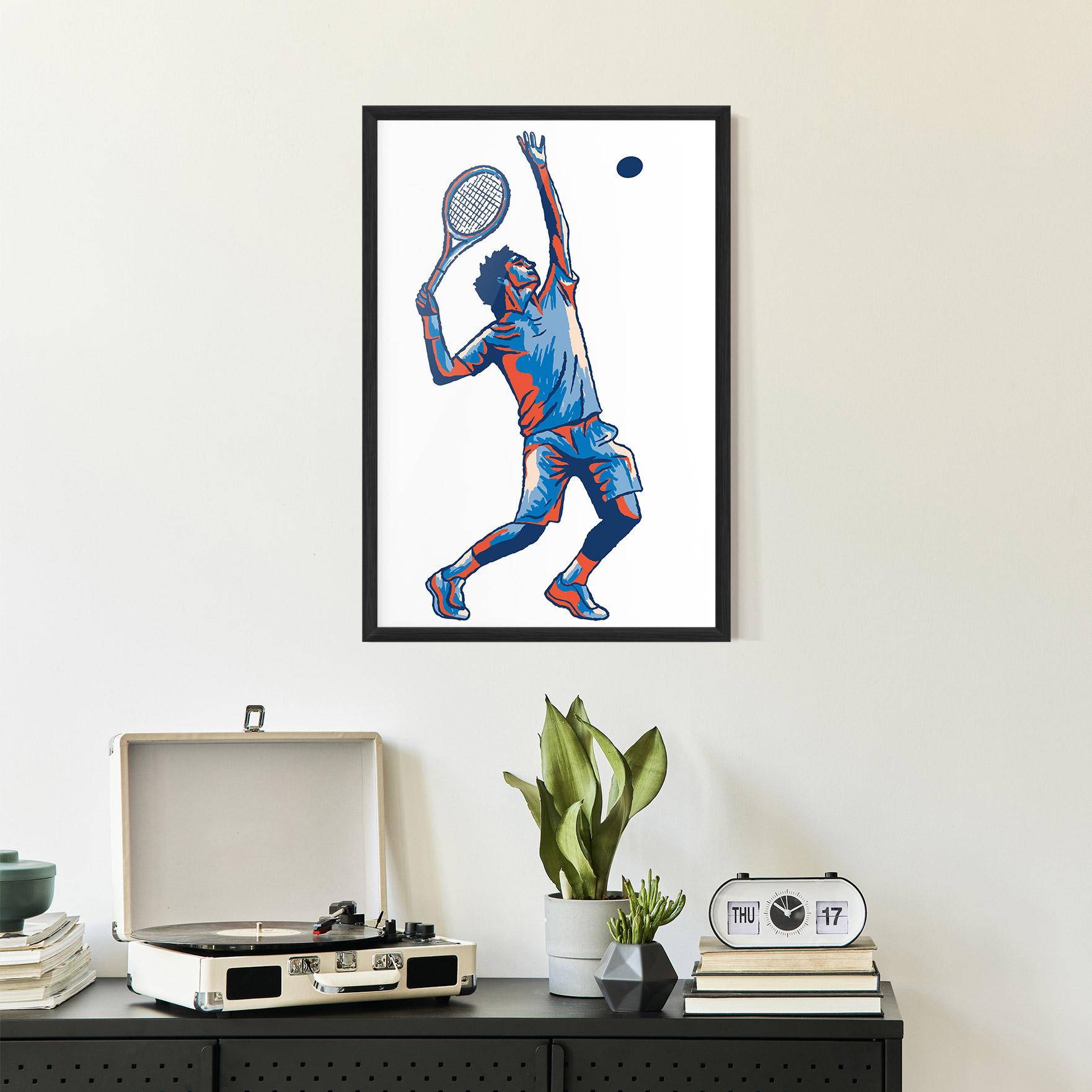 Poster Înrămat Blue Red Tennis mockup 2