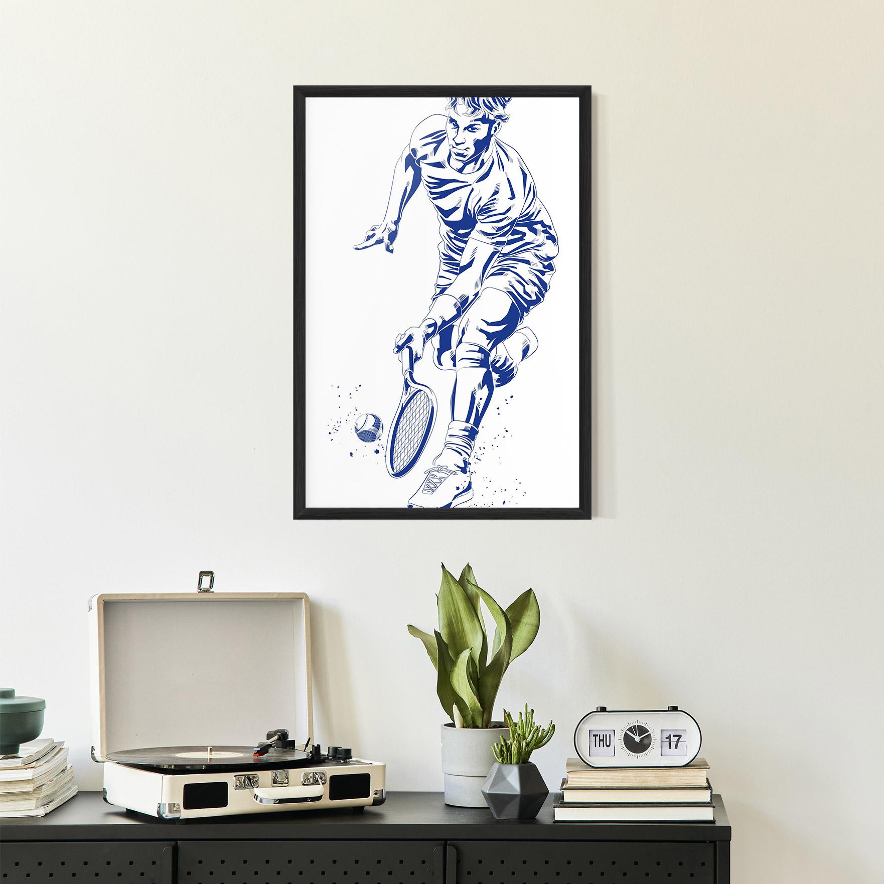 Poster Înrămat Blue Tennis mockup 2