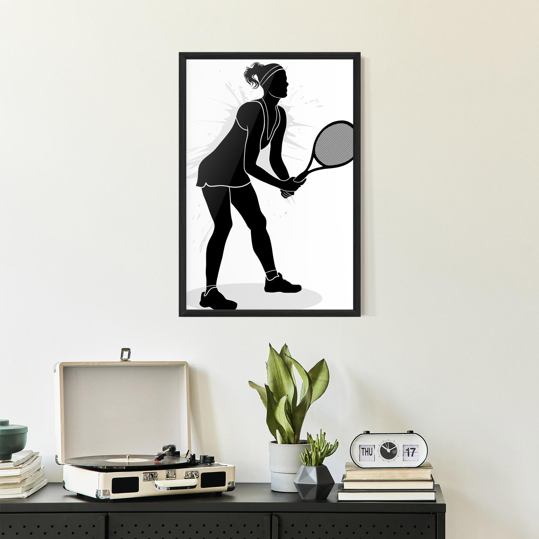 Poster Înrămat Female Tennis Player mockup 2