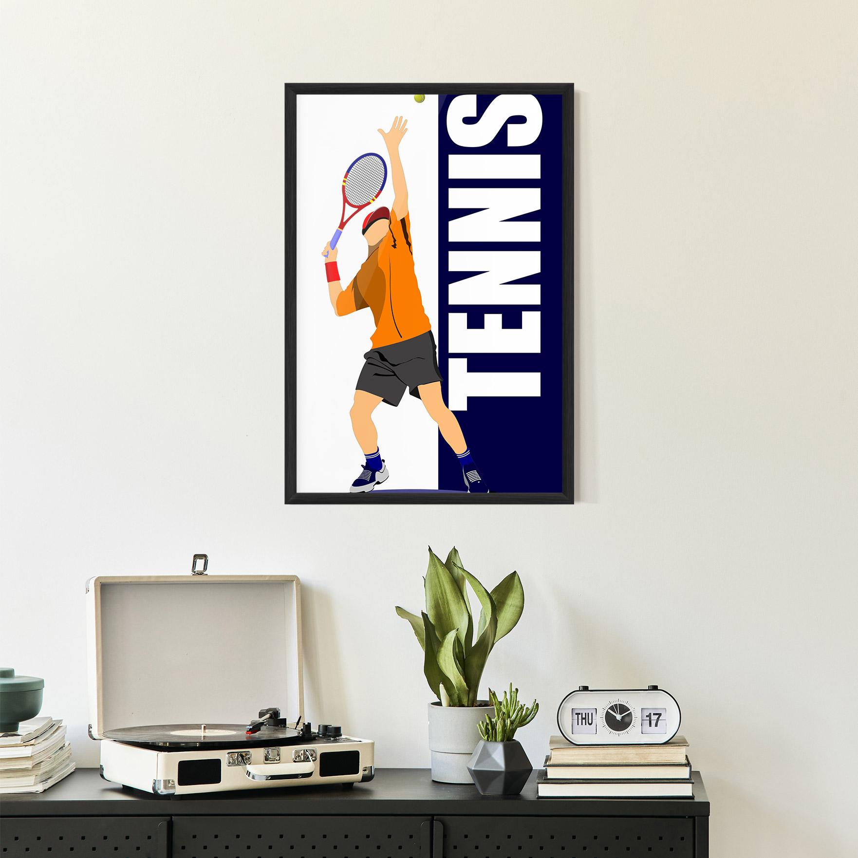 Poster Înrămat Orange Tennis Player mockup 2
