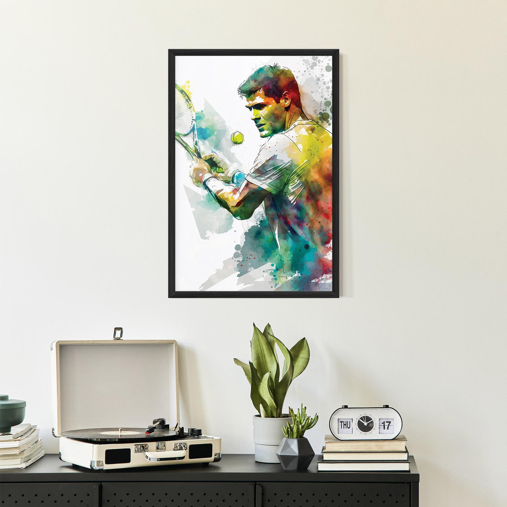 Poster Înrămat Tenis Watercolor mockup 2