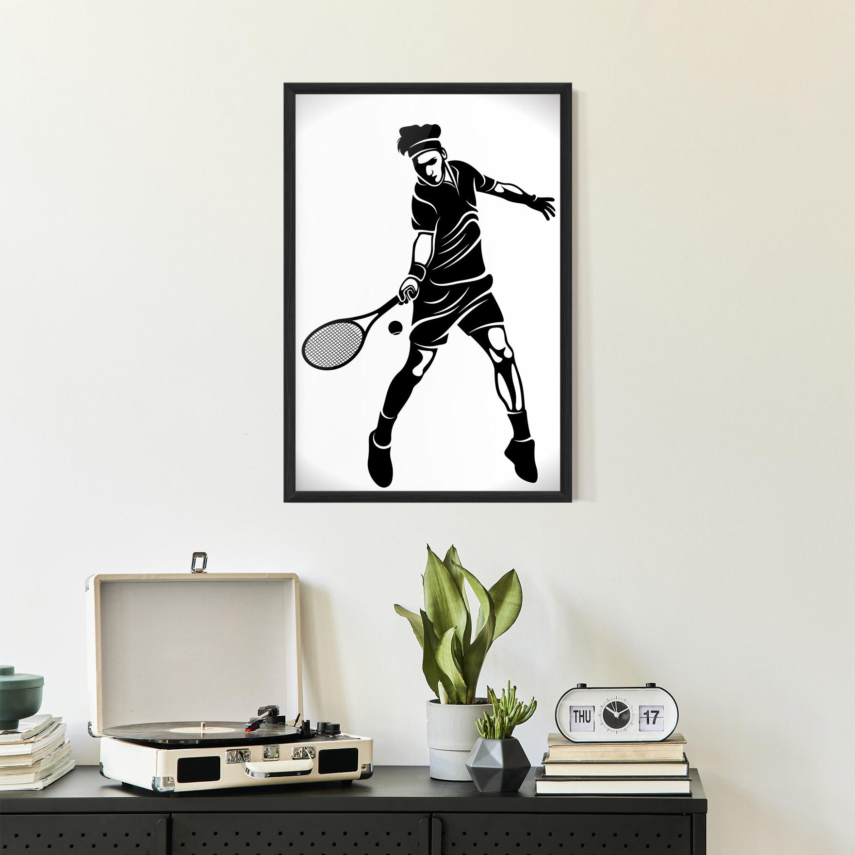 Poster Înrămat Tennis Player Line mockup 2