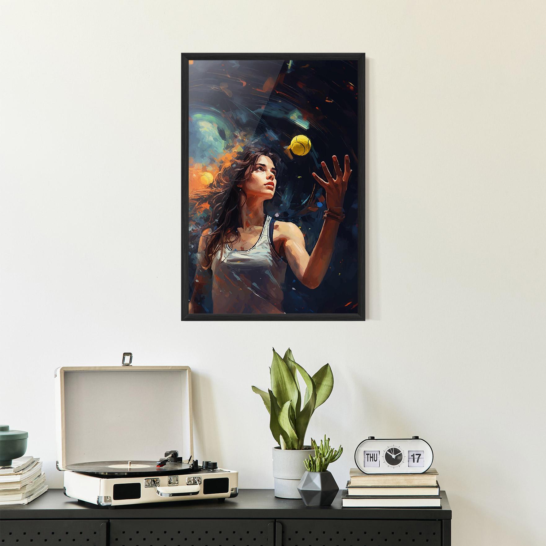 Poster Înrămat Tennis Pretty Girl mockup 2