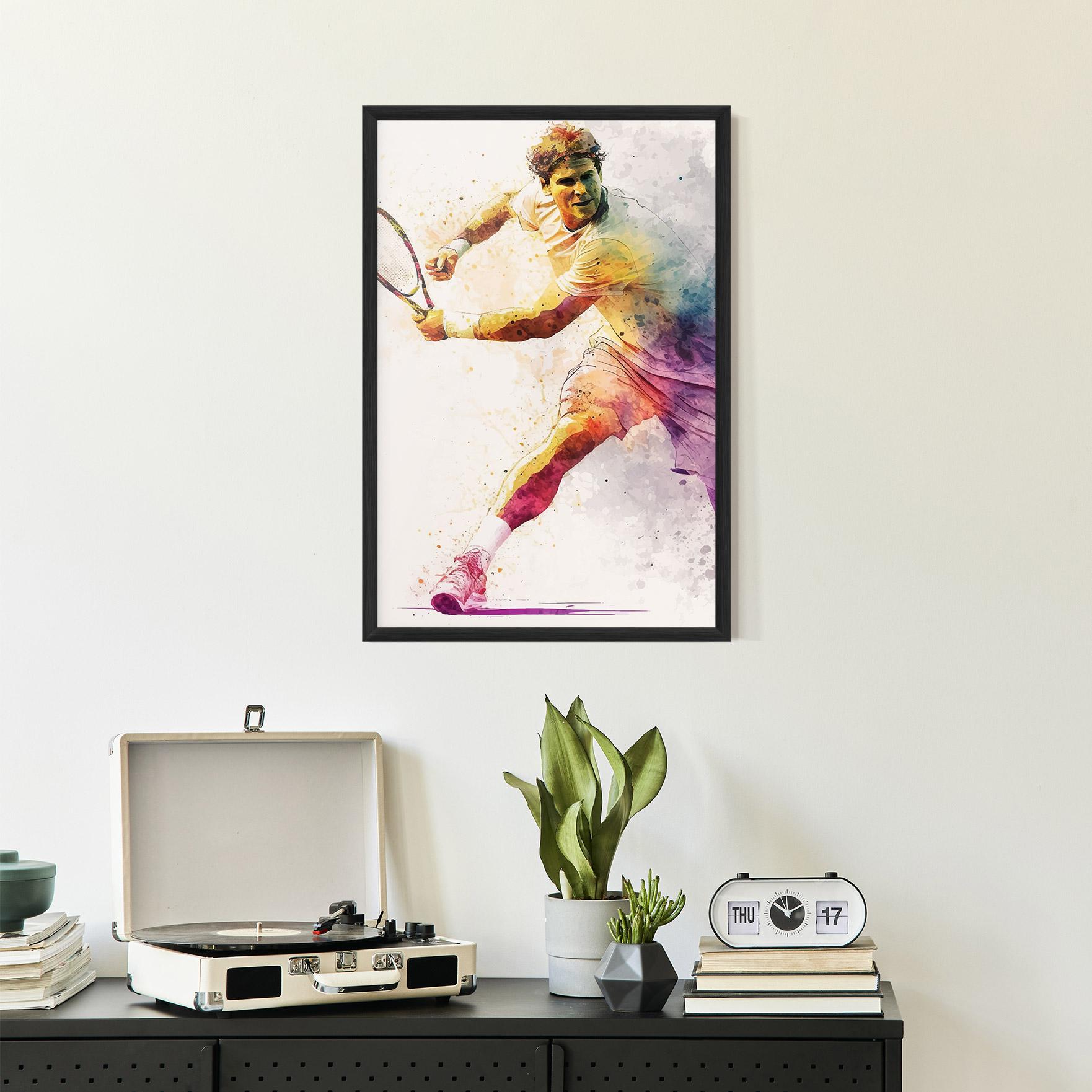 Poster Înrămat Watercolor Tennis mockup 2